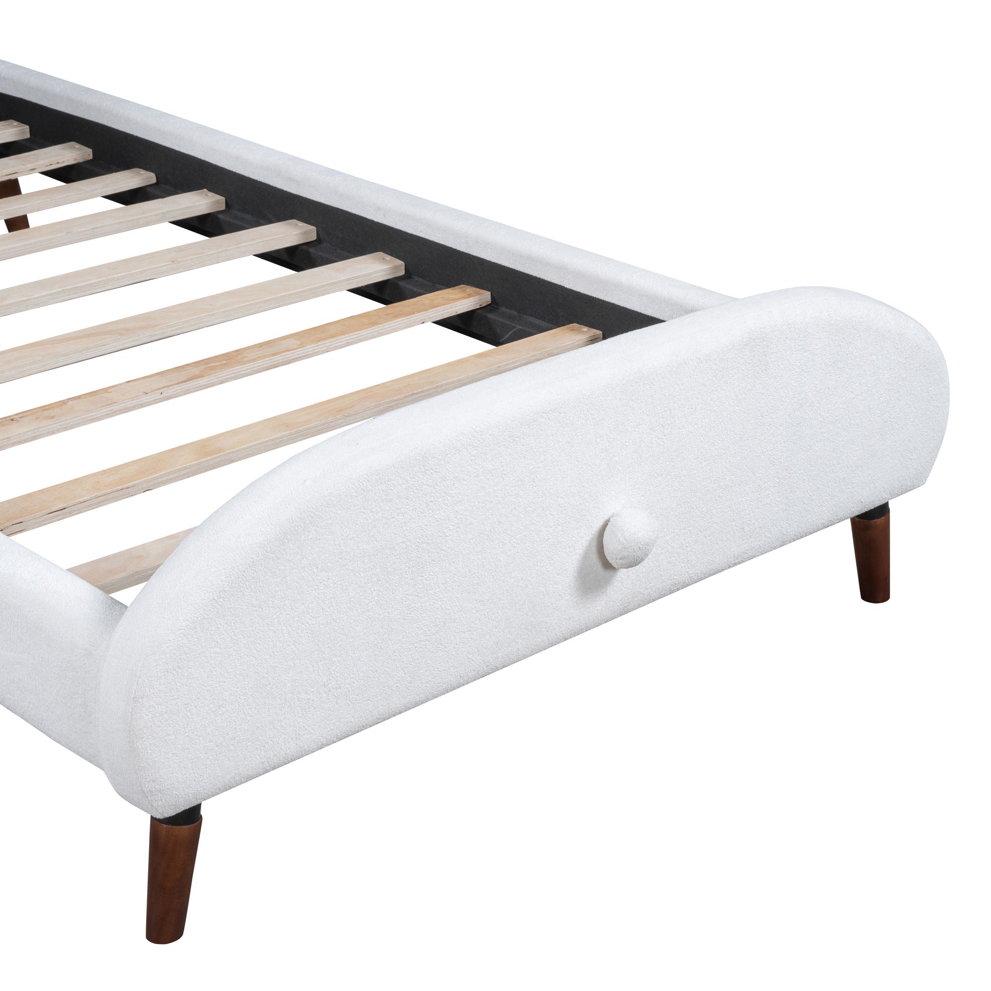 Upholstered Platform Bed With Sheep Shaped Headboard