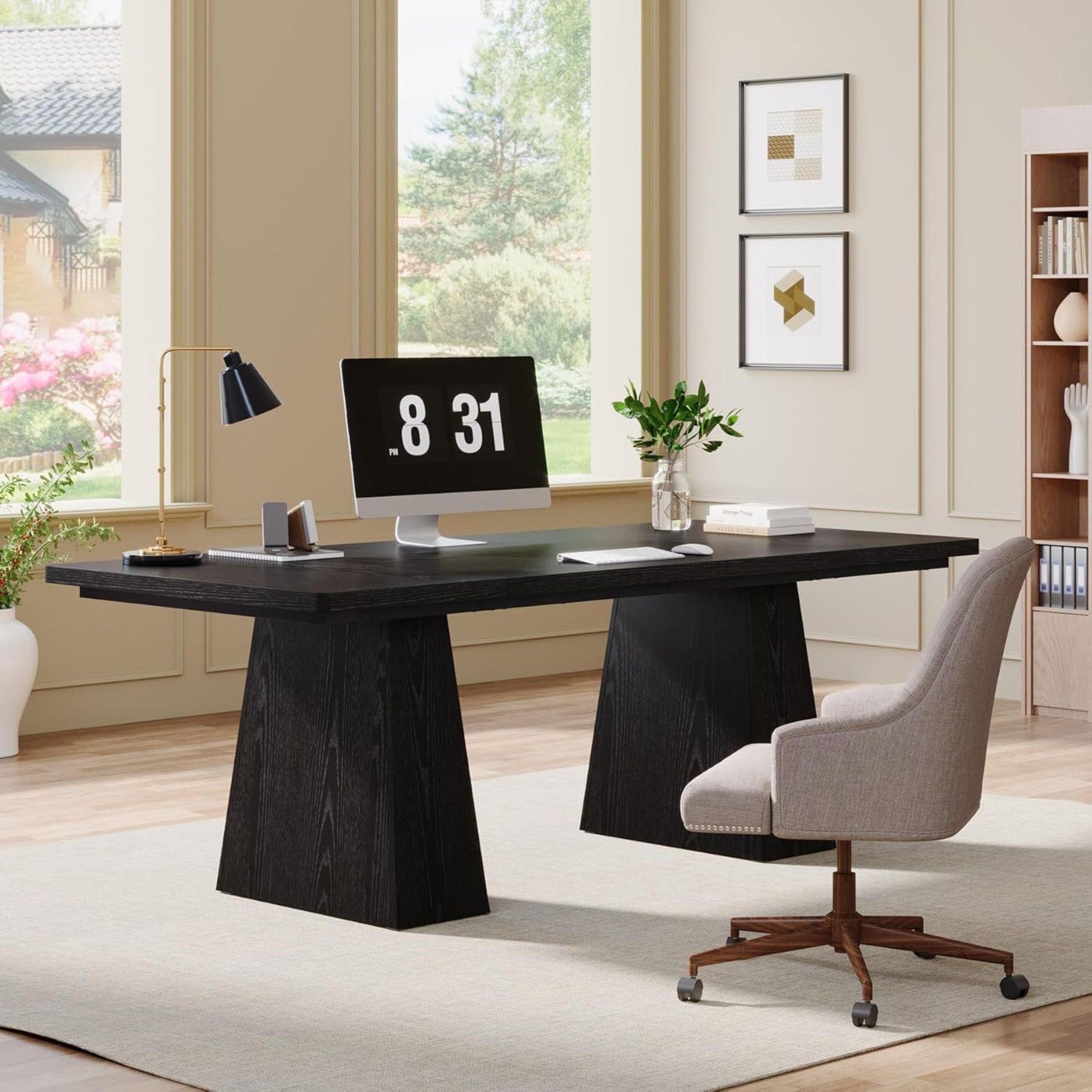 Executive Desk, Workstation With Double Pedestal For Home Office