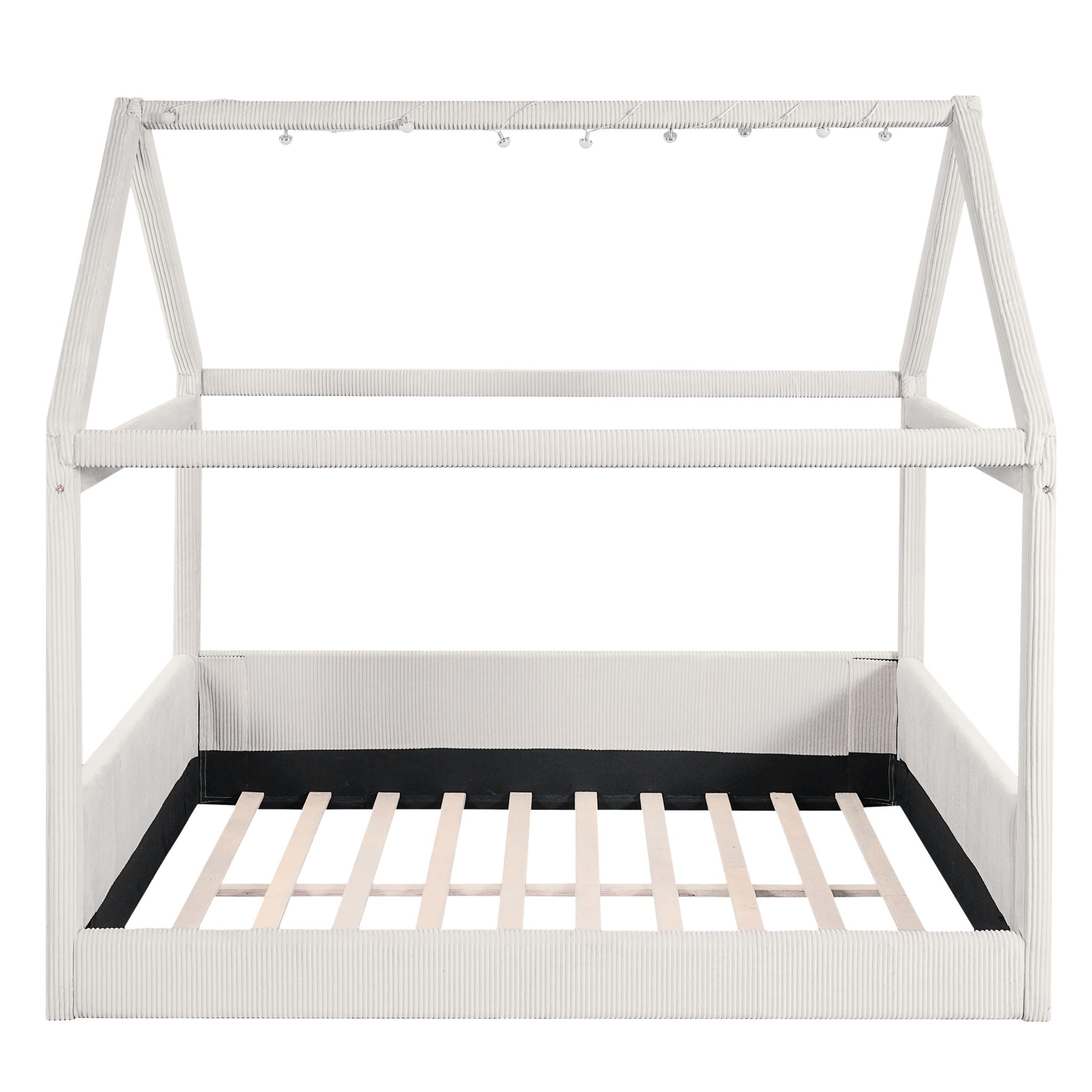 Upholstered House Style Daybed With LED Light Strips