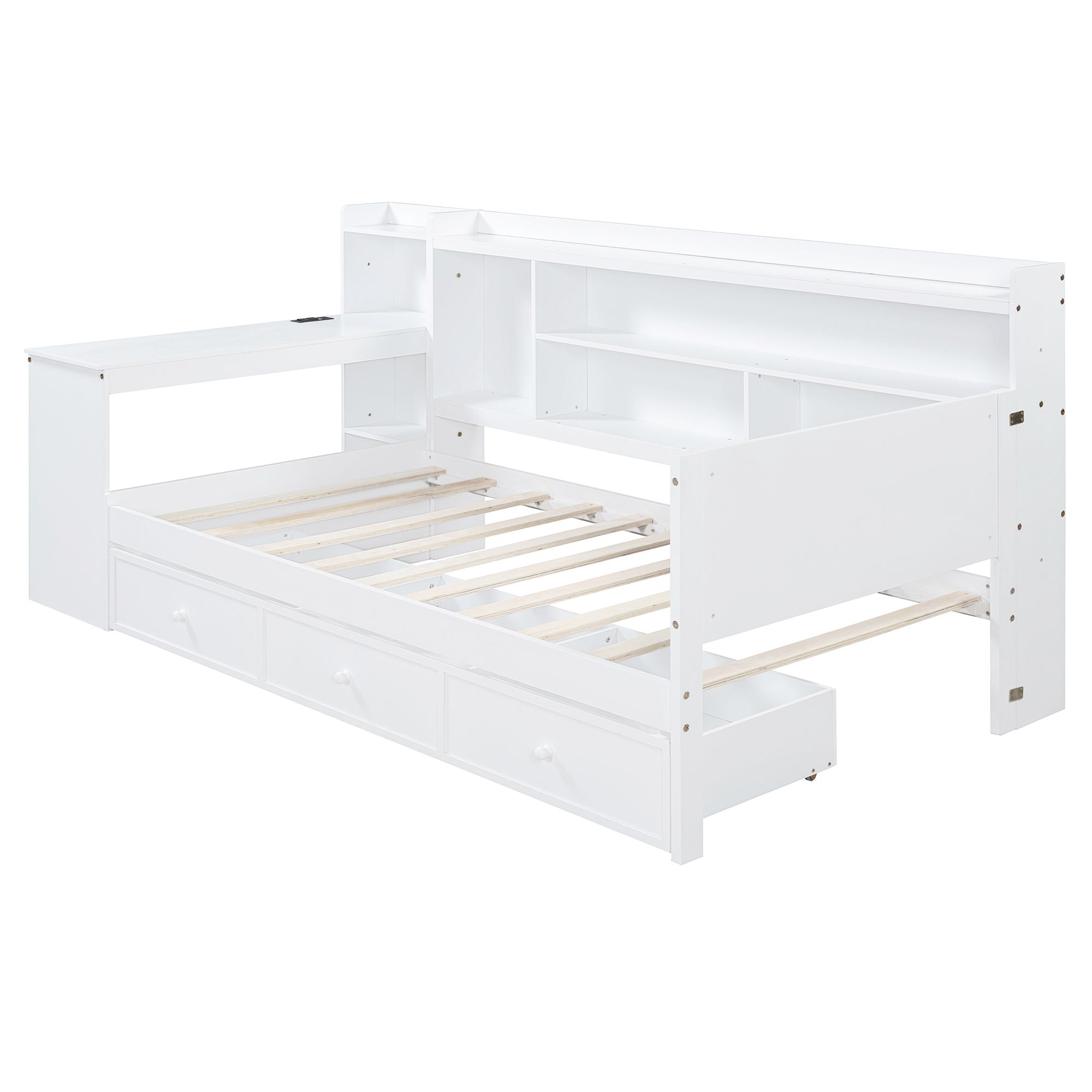 Daybed With 3 Drawers USB Ports And Desk