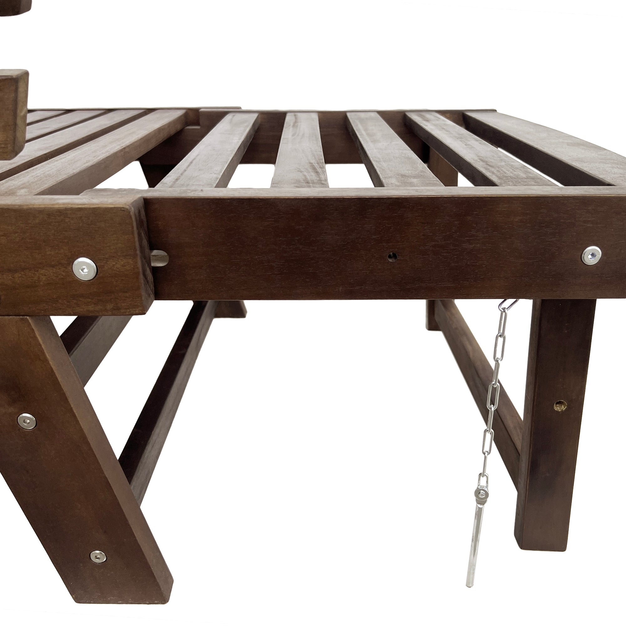 TOPMAX Outdoor Adjustable Patio Wooden Daybed Sofa Chaise Lounge