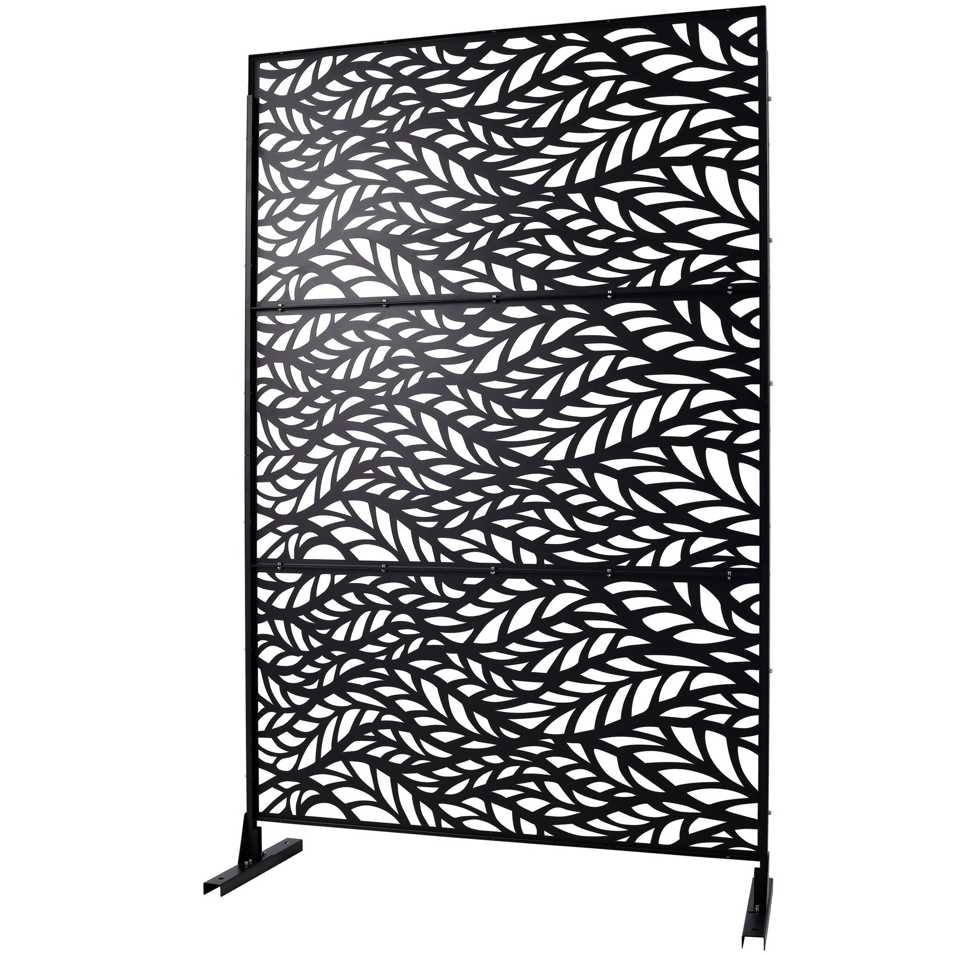 Outdoor & Indoor Privacy Screen Metal Privacy Screen, Freestanding Decorative Privacy Screen For Deck Balcony Patio - Black - Best Buy Furniture