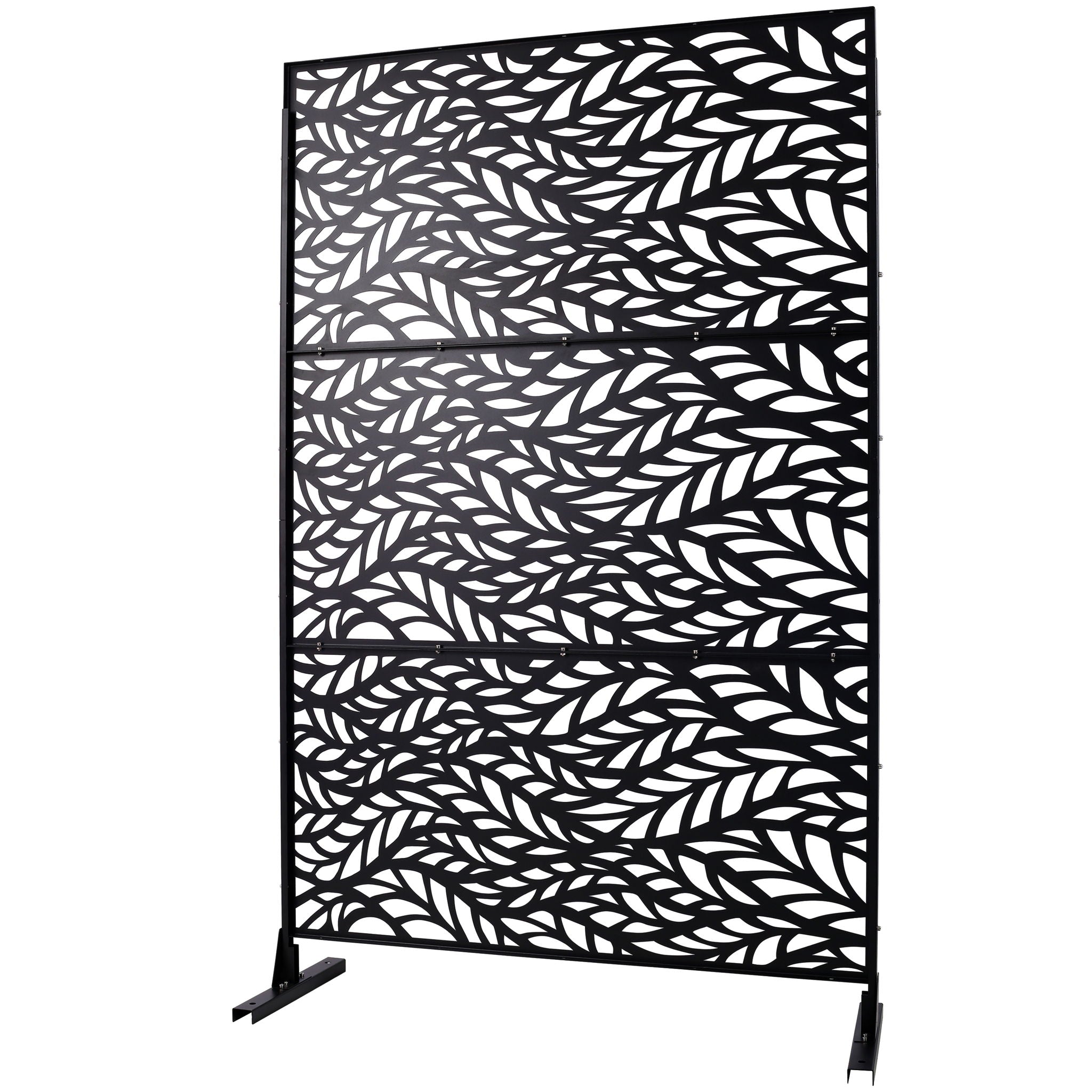 Outdoor & Indoor Privacy Screen Metal Privacy Screen, Freestanding Decorative Privacy Screen For Deck Balcony Patio - Black - Best Buy Furniture