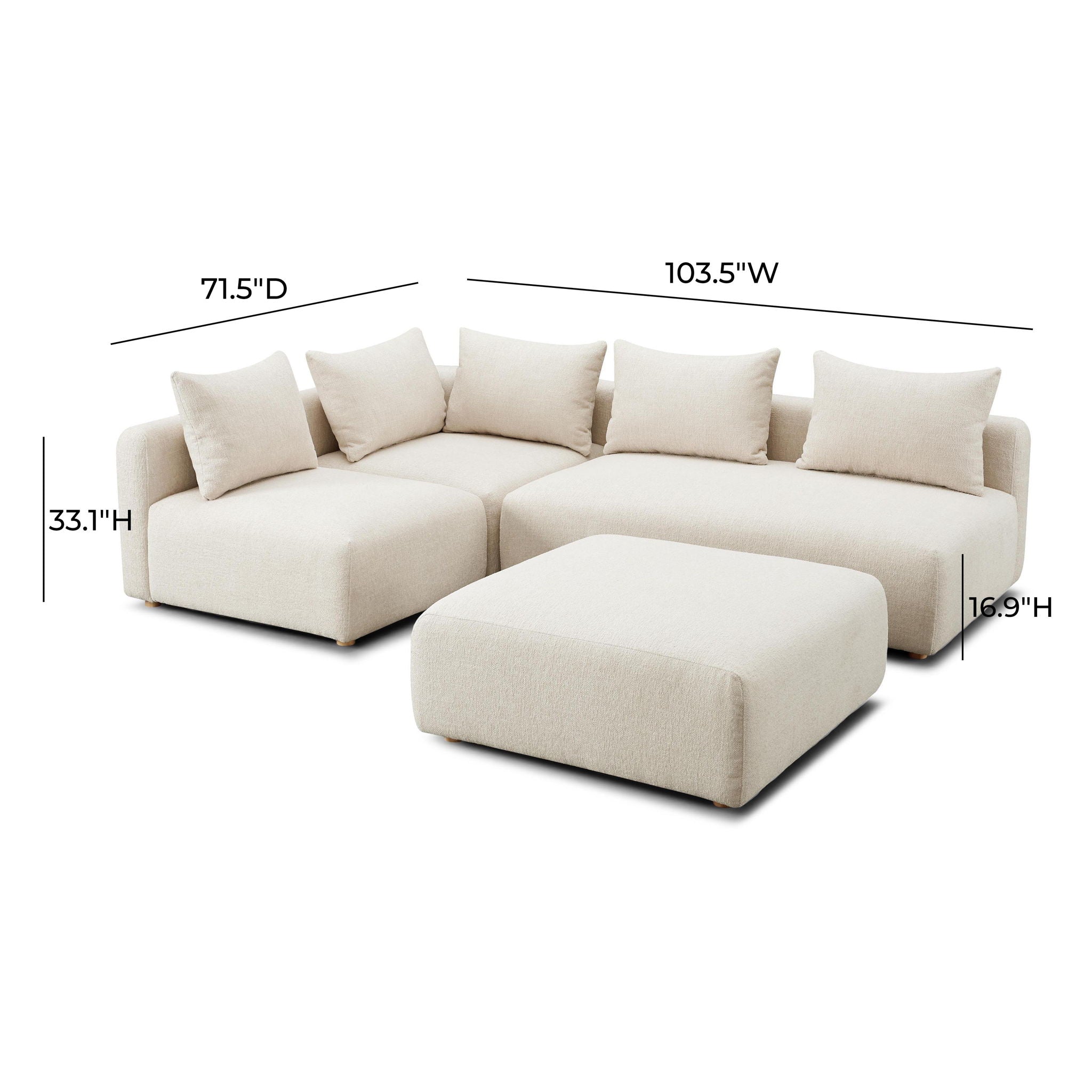 Hangover - 4-Piece Modular Chaise Sectional