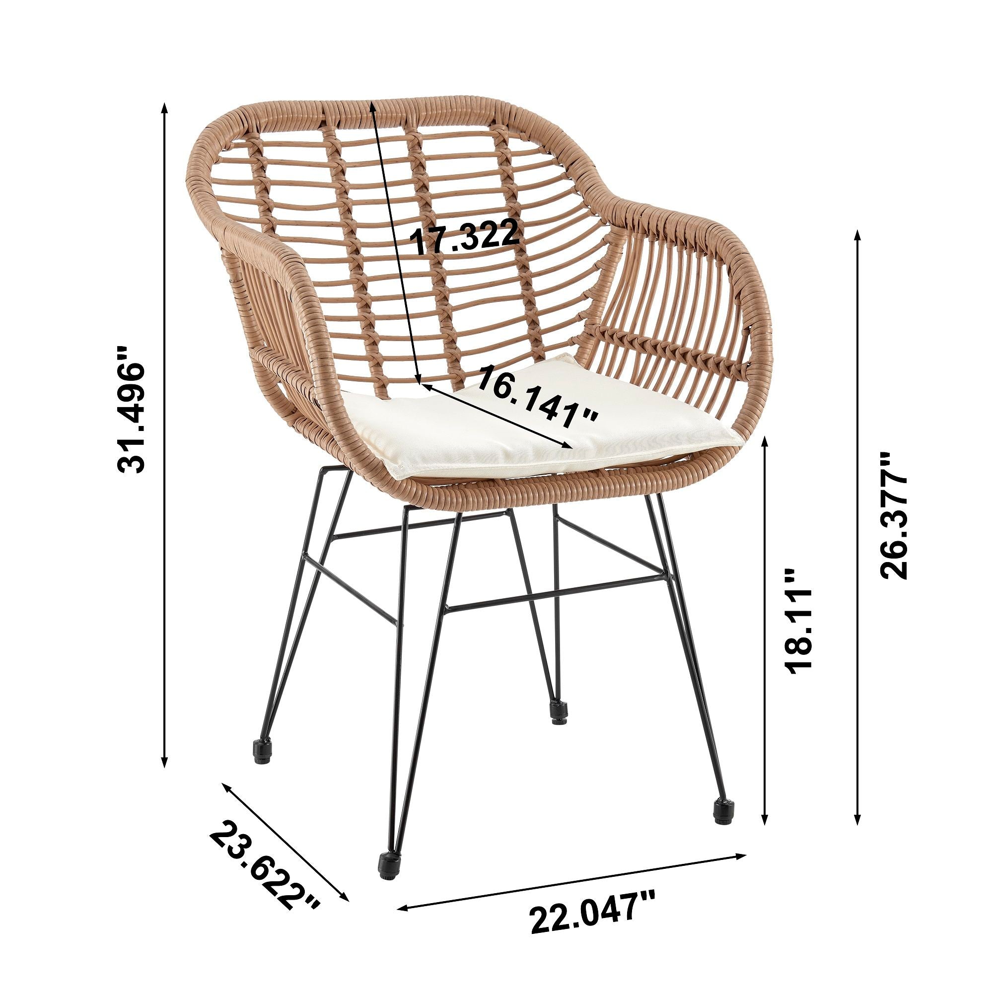 Antibes - 3 Piece Outdoor Patio Conversation Set