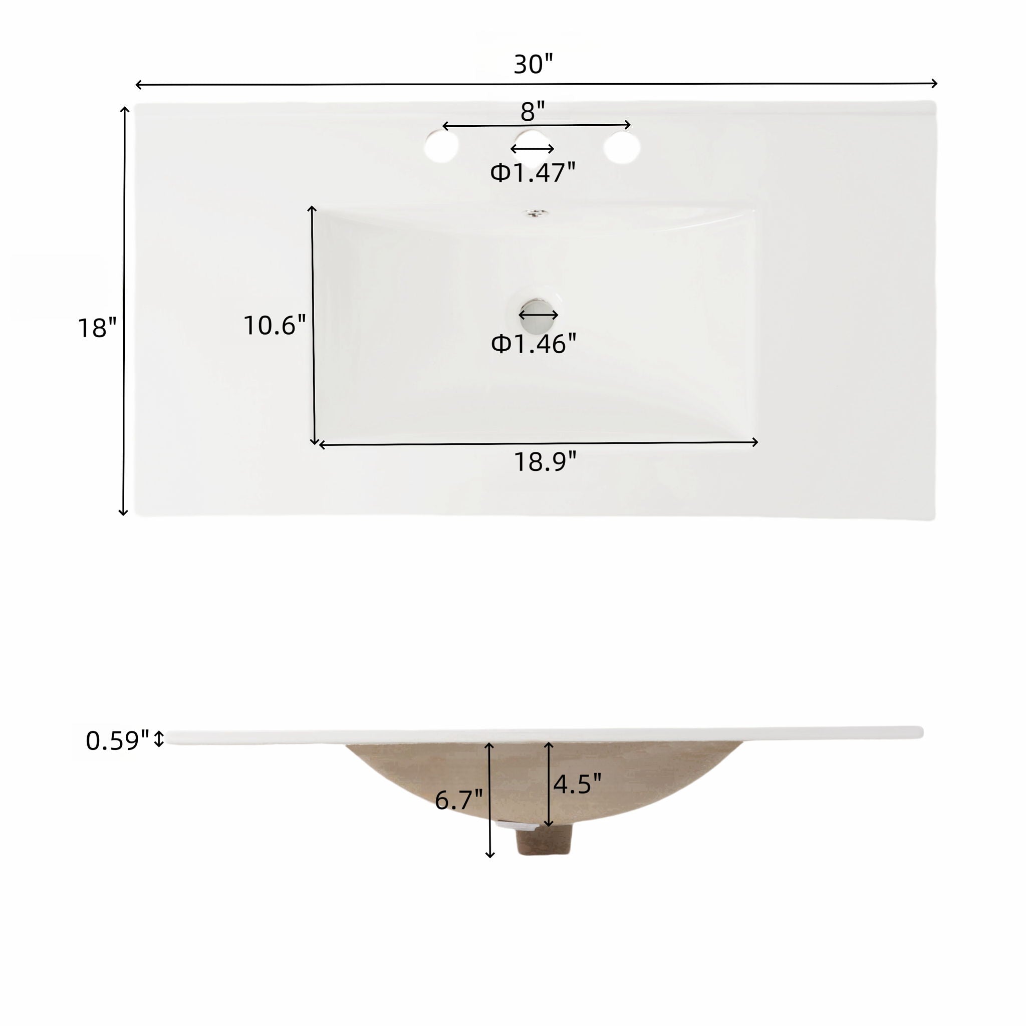 Bathroom Vanity With Rectangle Sink, Tip Out Tray - Antique Blue Green