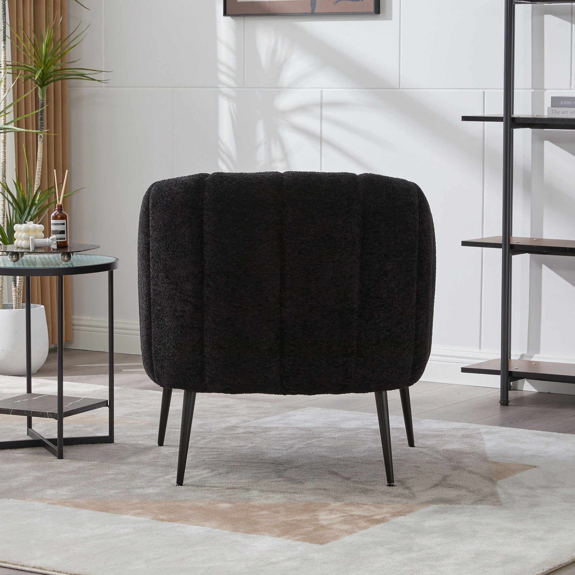 Vanity Barrel Accent Lounge Chair - Black