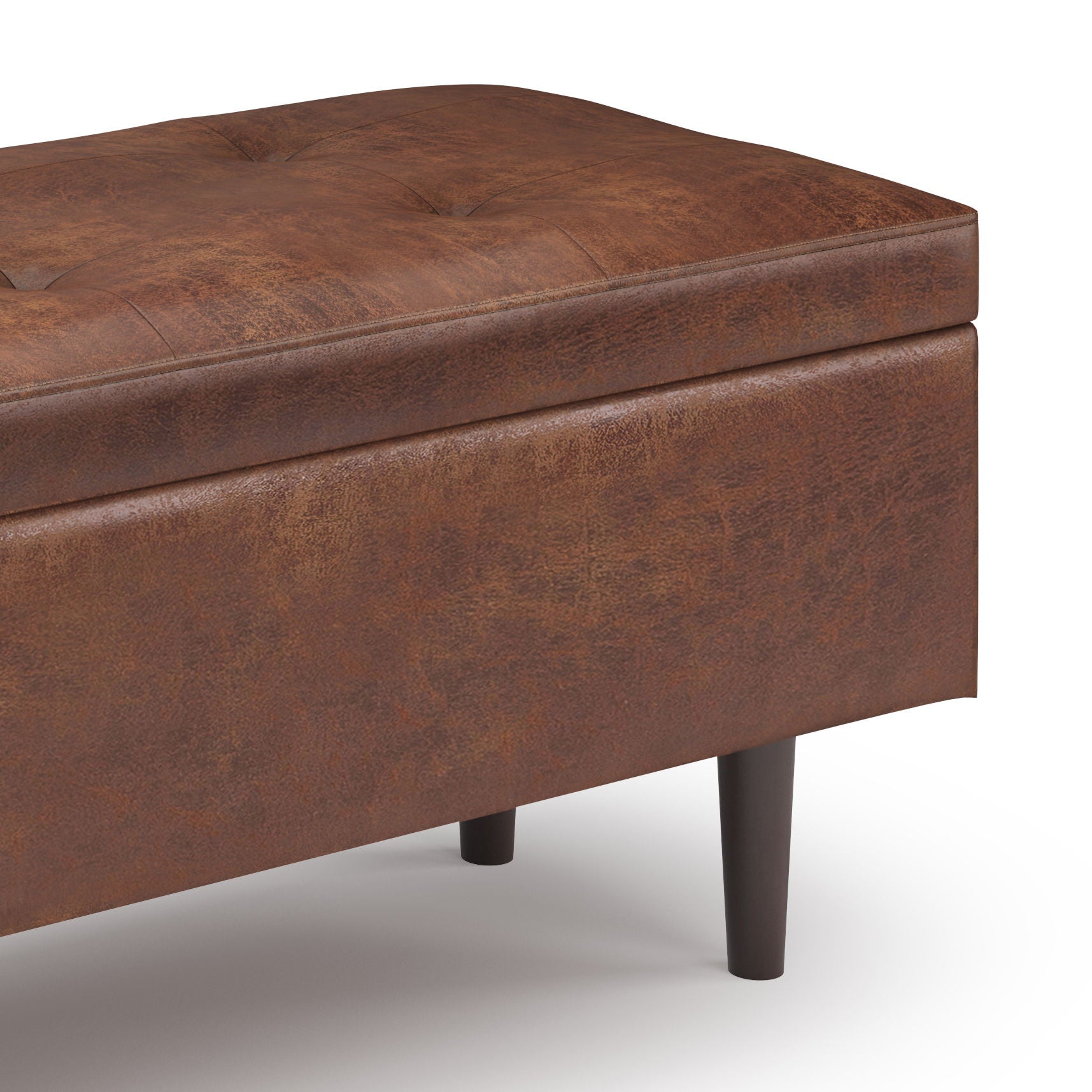 Shay - Large Square Coffee Table Storage Ottoman Mid-Century Style - Best Buy Furniture