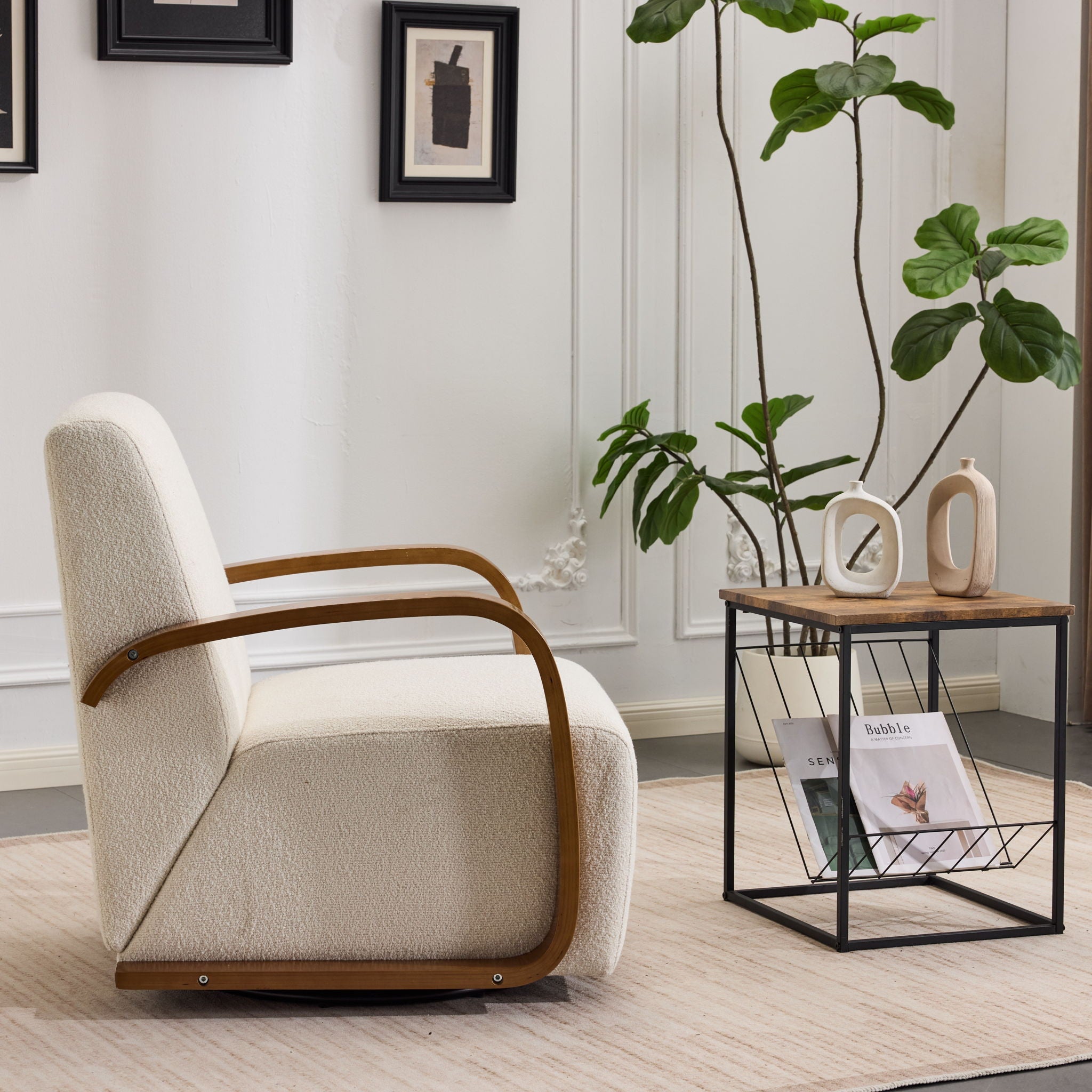 360° Swivel Accent Chair - Beige