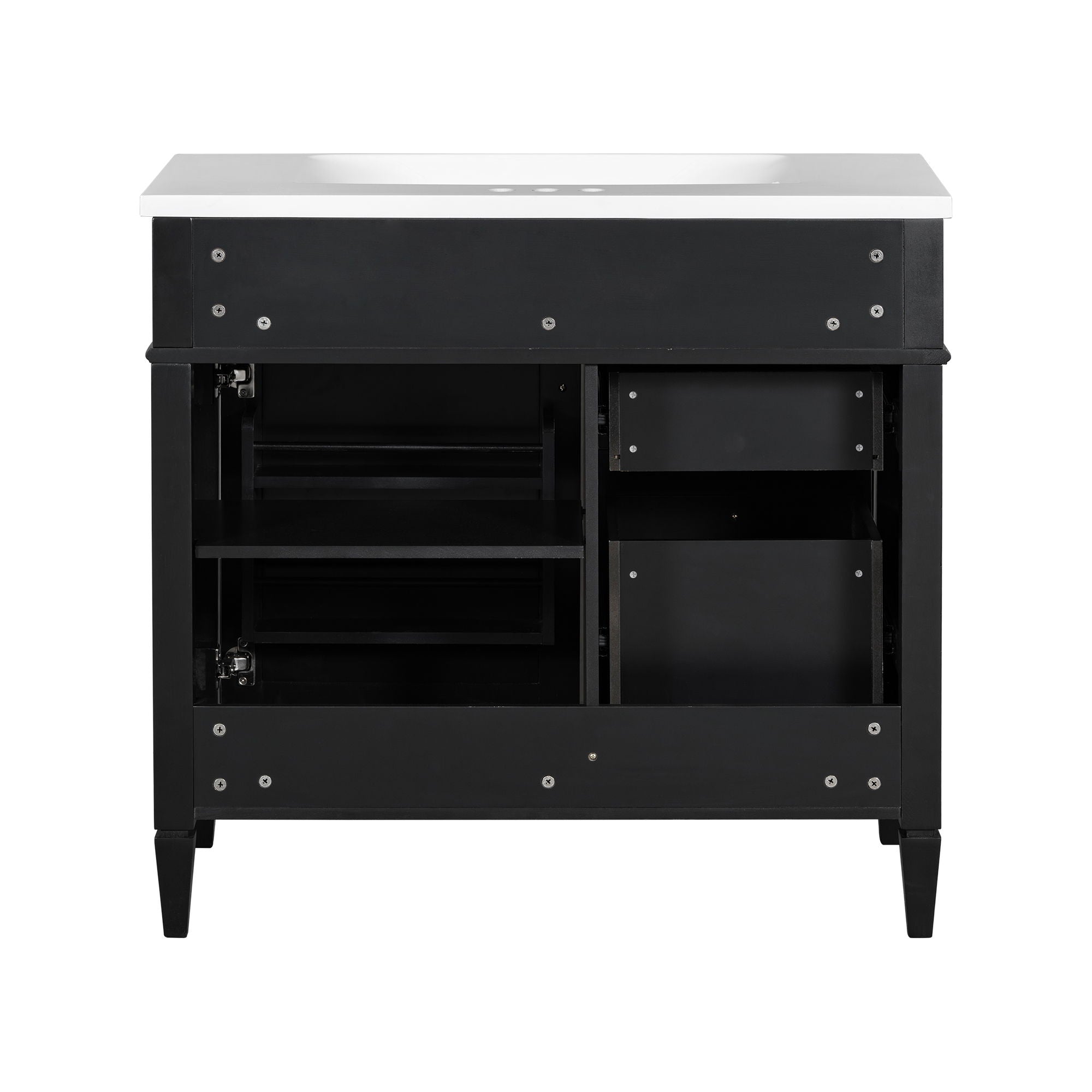 Bathroom Vanity With Top Sink, Storage Cabinet With 2 Drawers And Tip Out Drawer