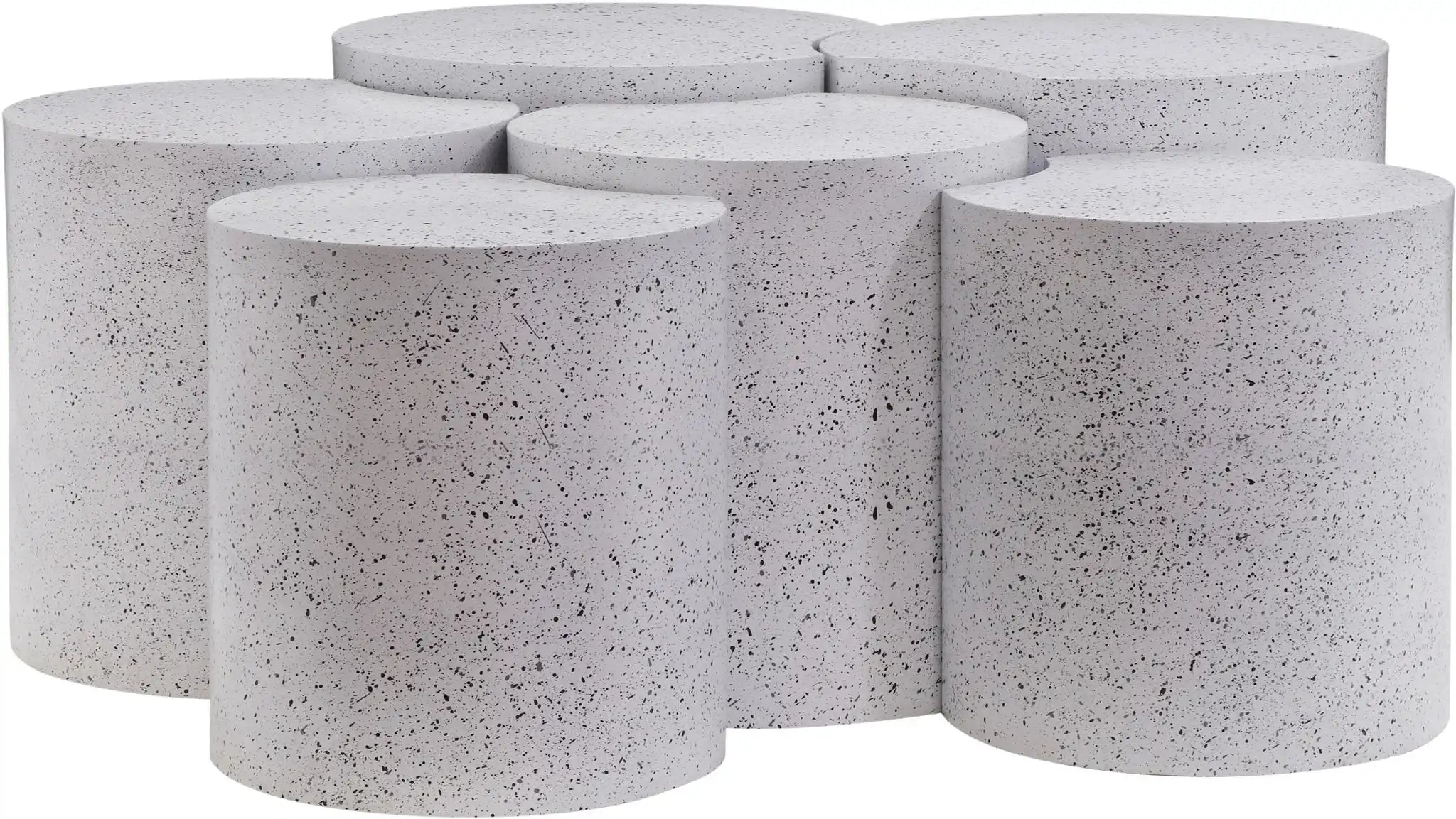 Dimple - 20" 6 Piece Modular Coffee Table - Terazzo Finish