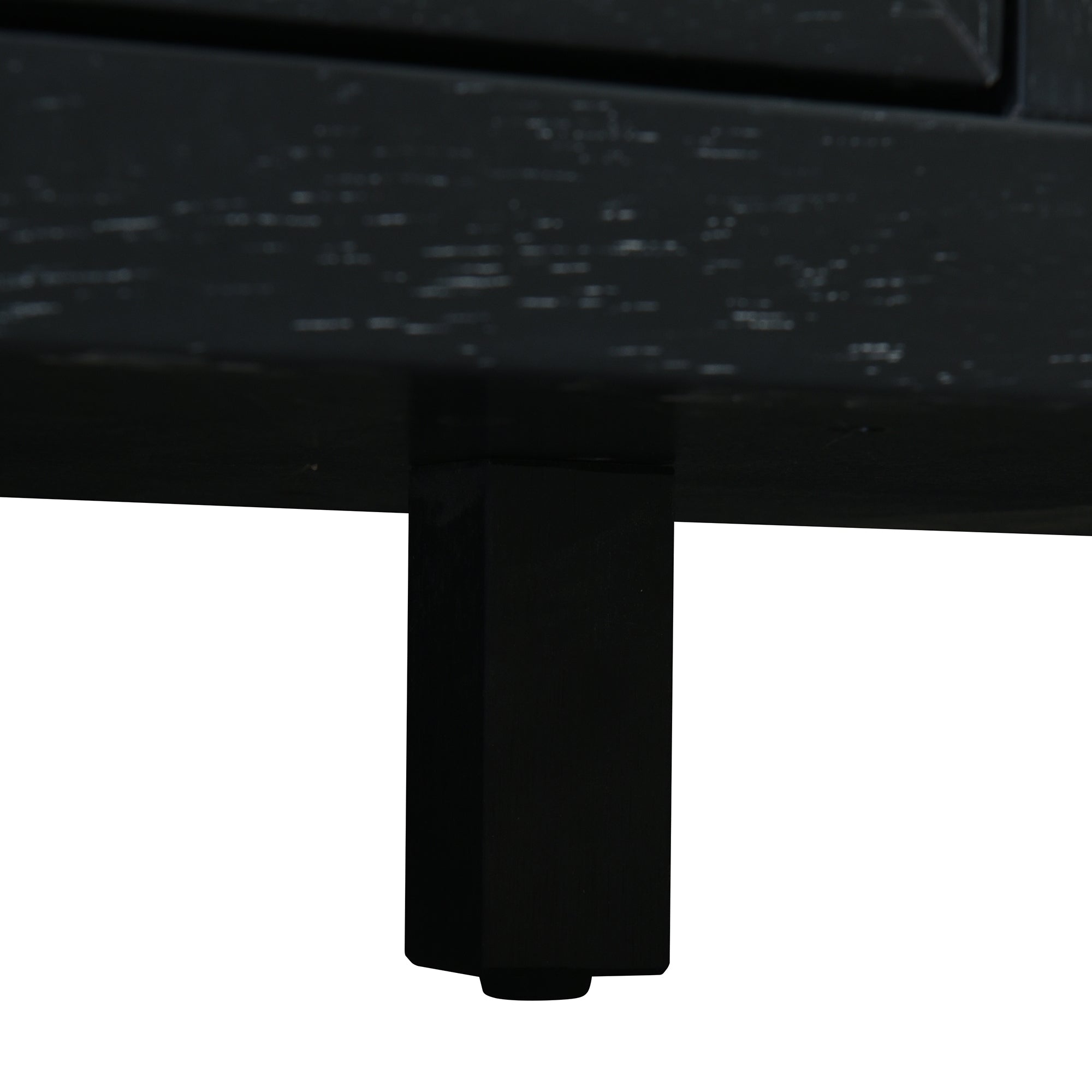 TREXM Bohemian Style Rattan Buffet Storage Cabinet with Solid Wood Frame