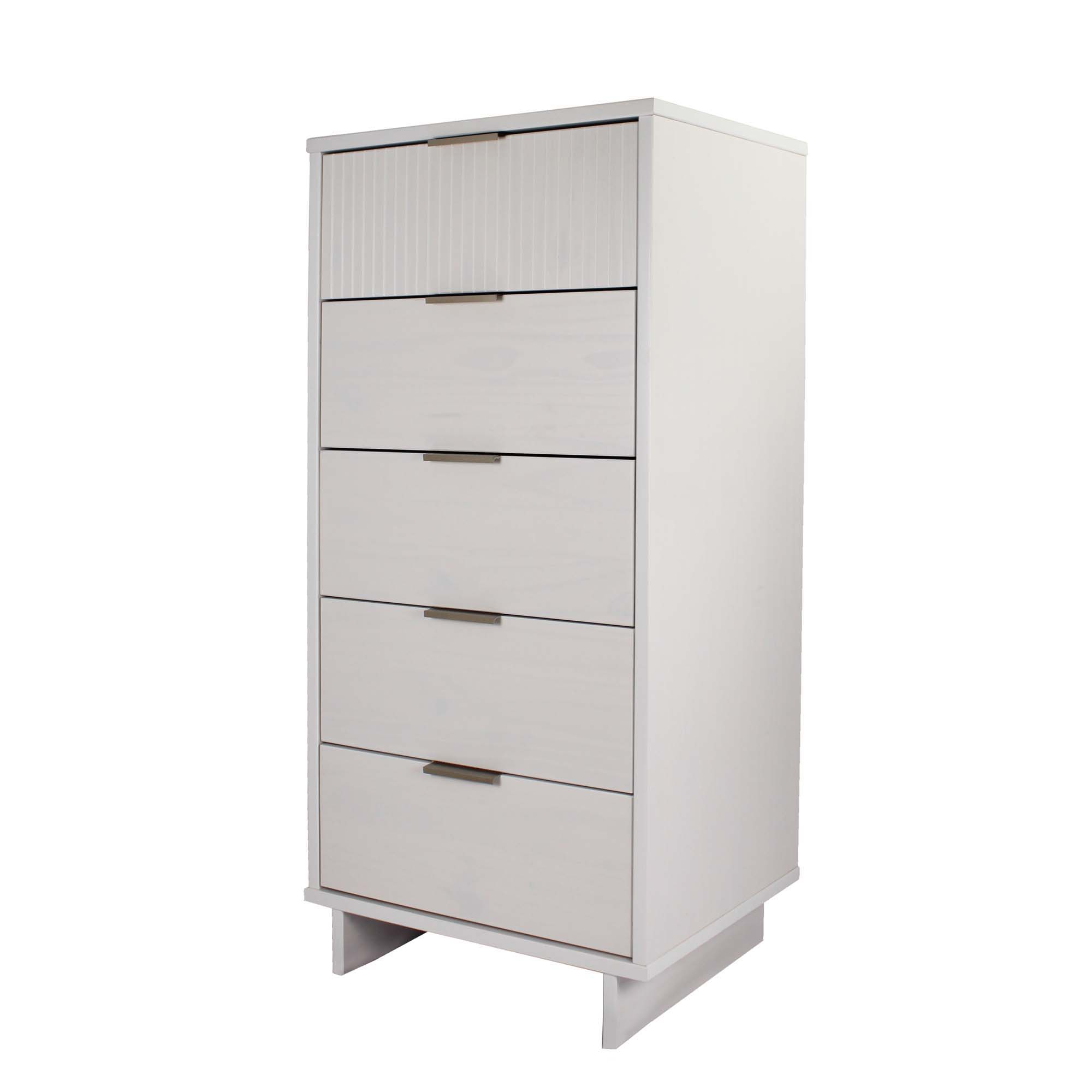 Granville - Tall Narrow Dresser With 5 Full Extension Drawers - White