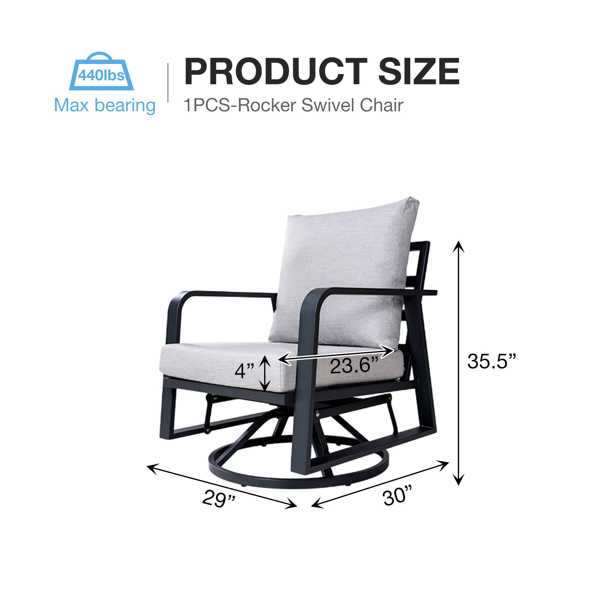 FR Aluminum Outdoor Sofa Swivel Seats