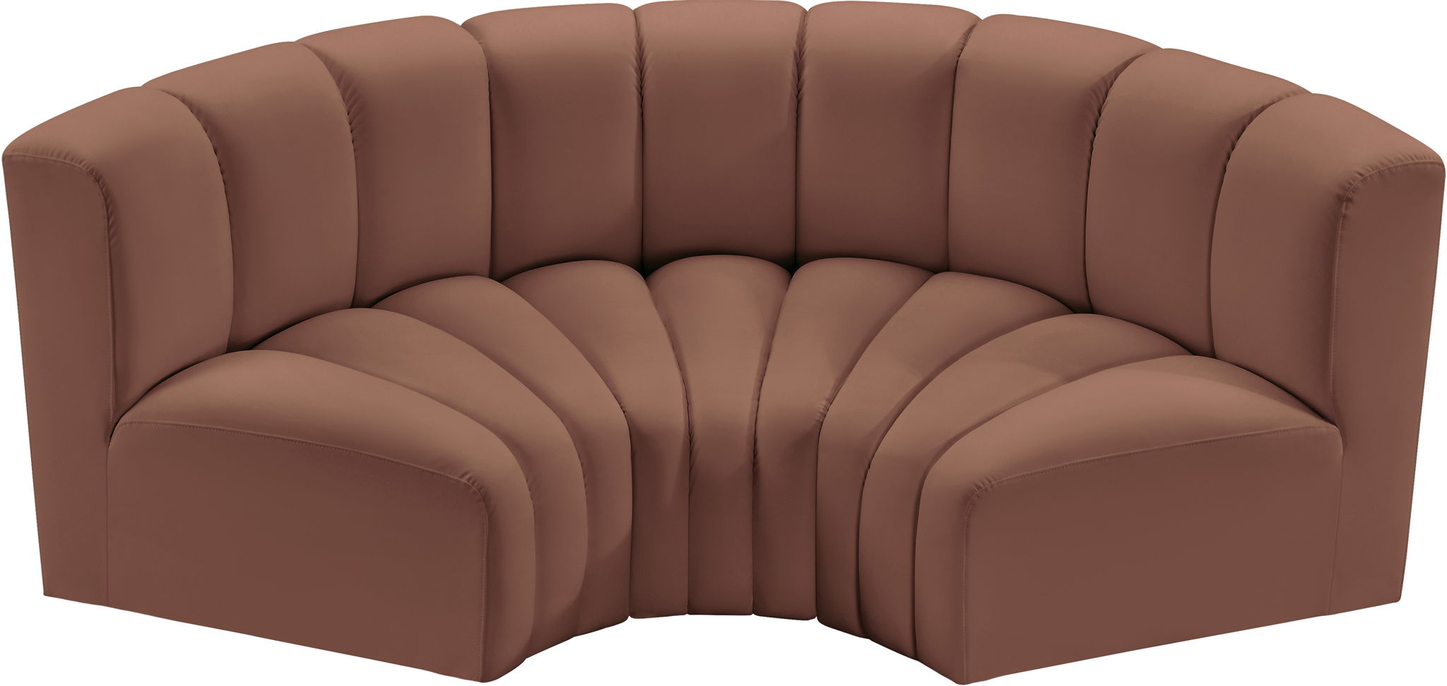 Arc - Faux Leather 3 Piece Modular U-Shaped Sofa