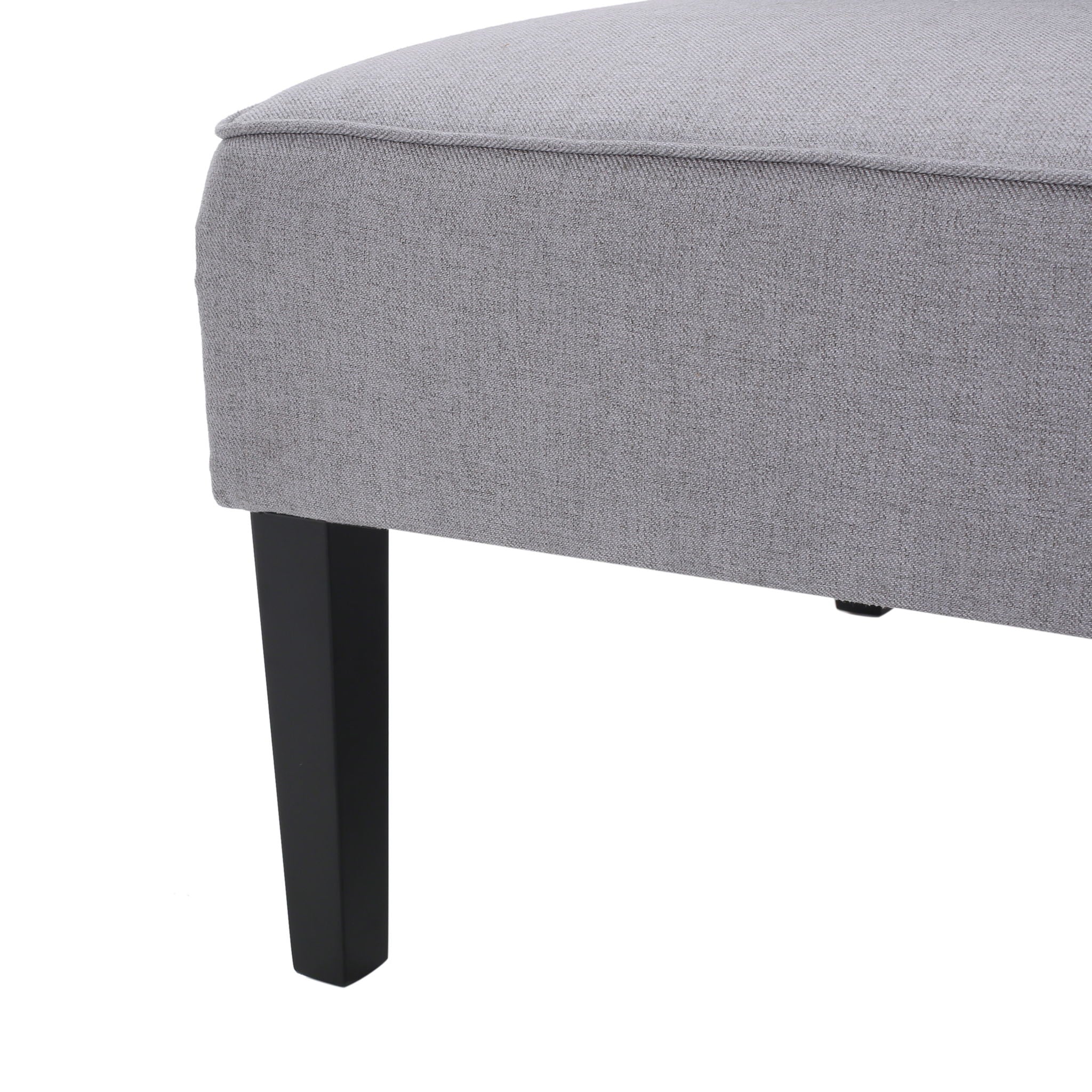 Contemporary Loveseat With Upholstered Fabric And Birch Wood Legs - Light Gray