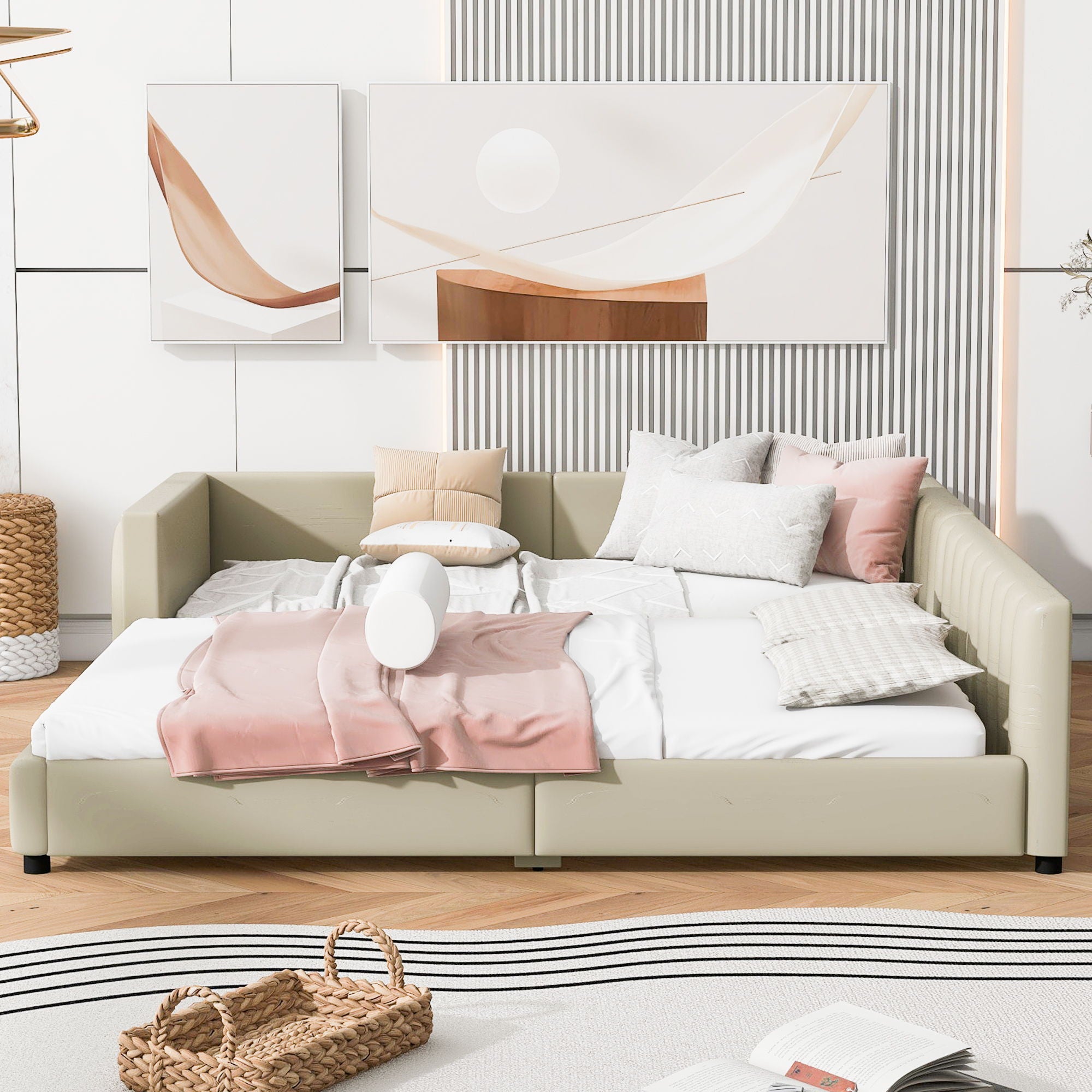 Upholstered Platform Bed, Mother & Child Bed