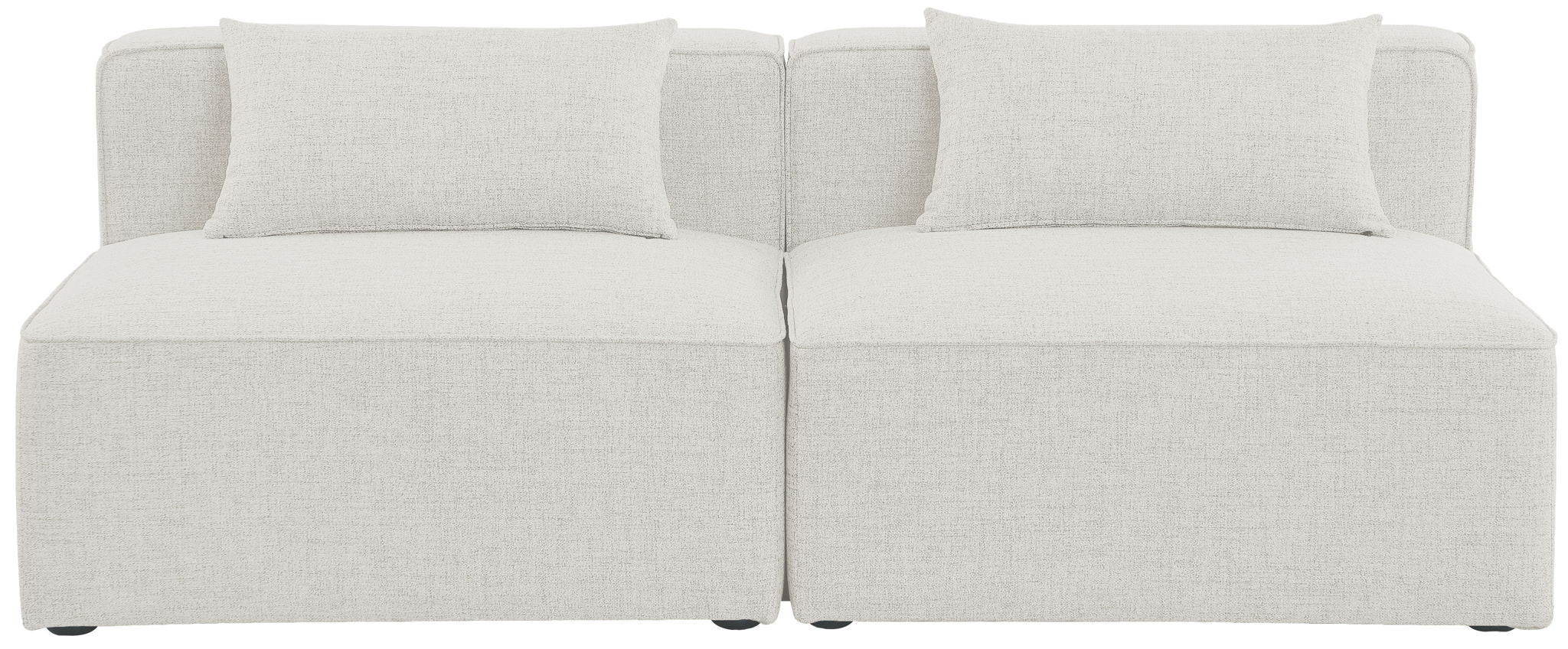 Cube - Linen Modular 2 Seat Armless Sofa
