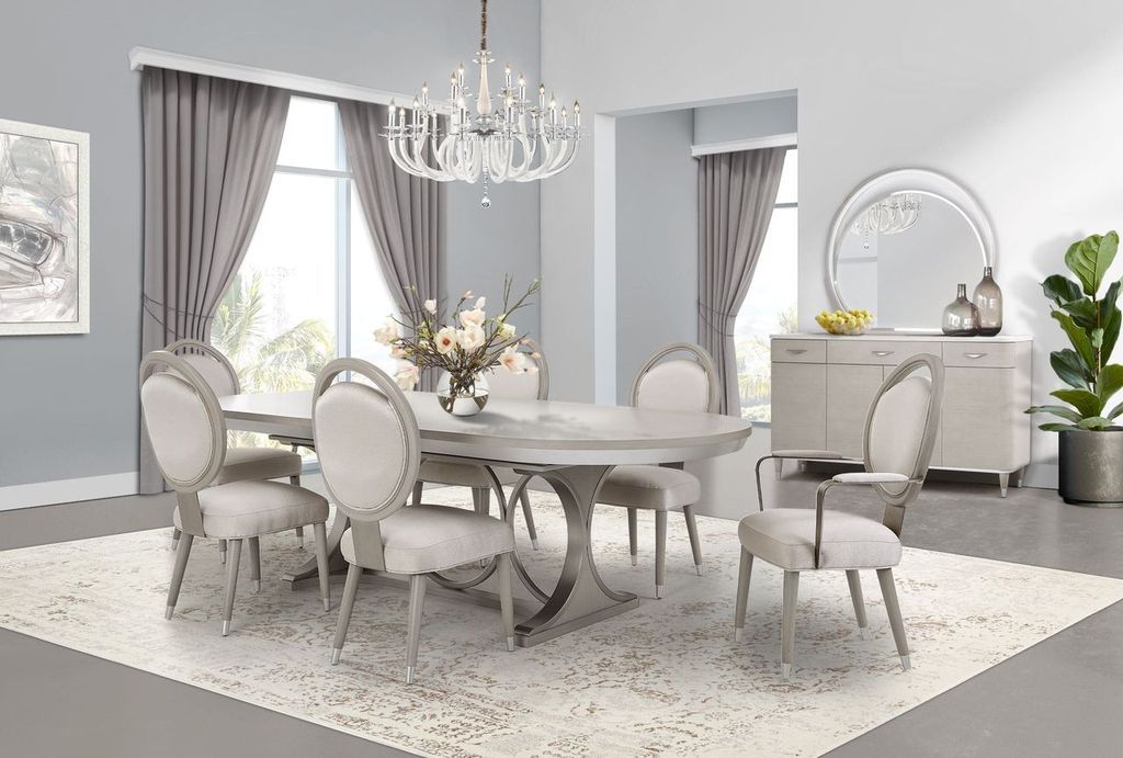 Eclipse - Oval Dining Table - Moonlight Gray