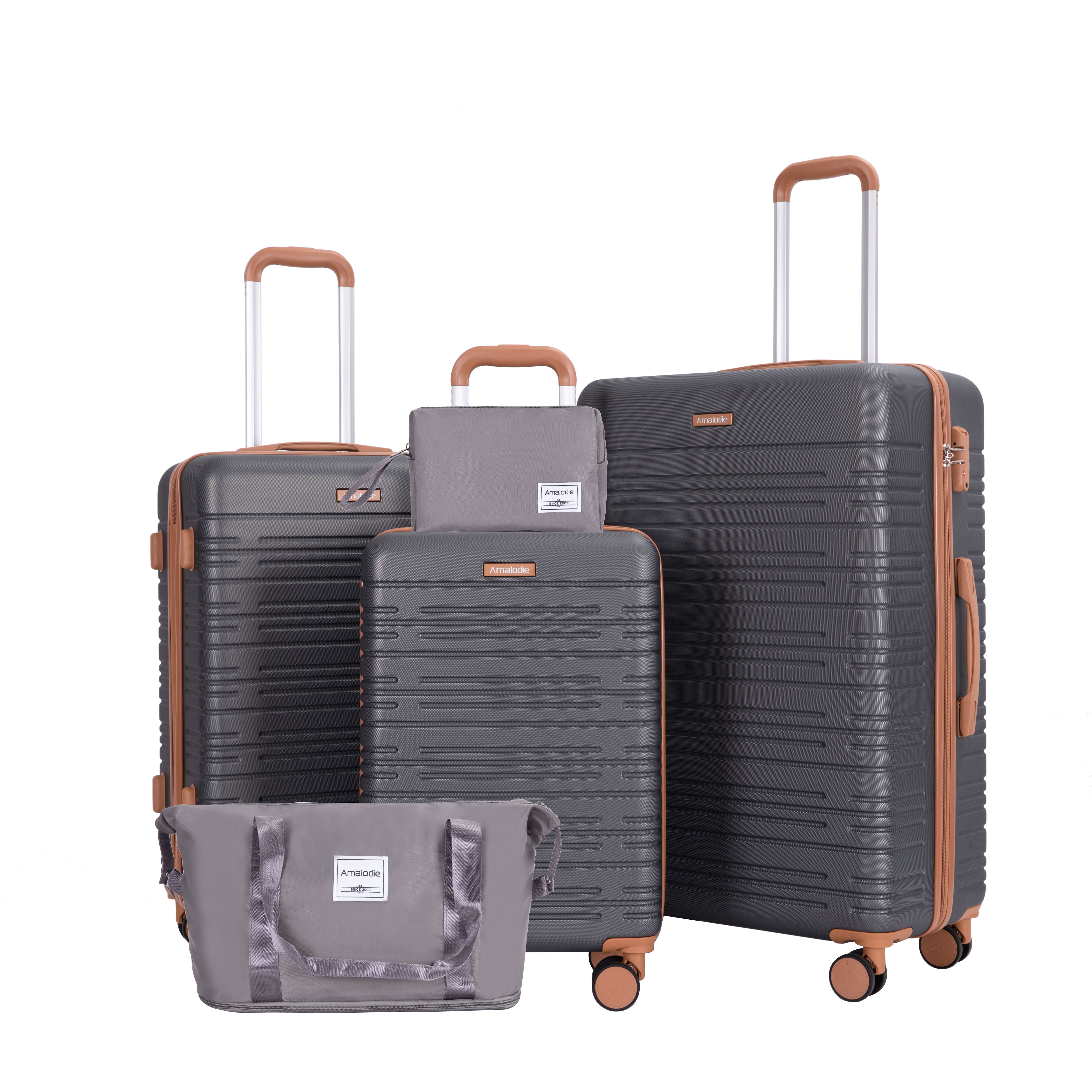 5 Piece Set Hard Case Spinner Wheels Luggage Sets With Tsa Lock