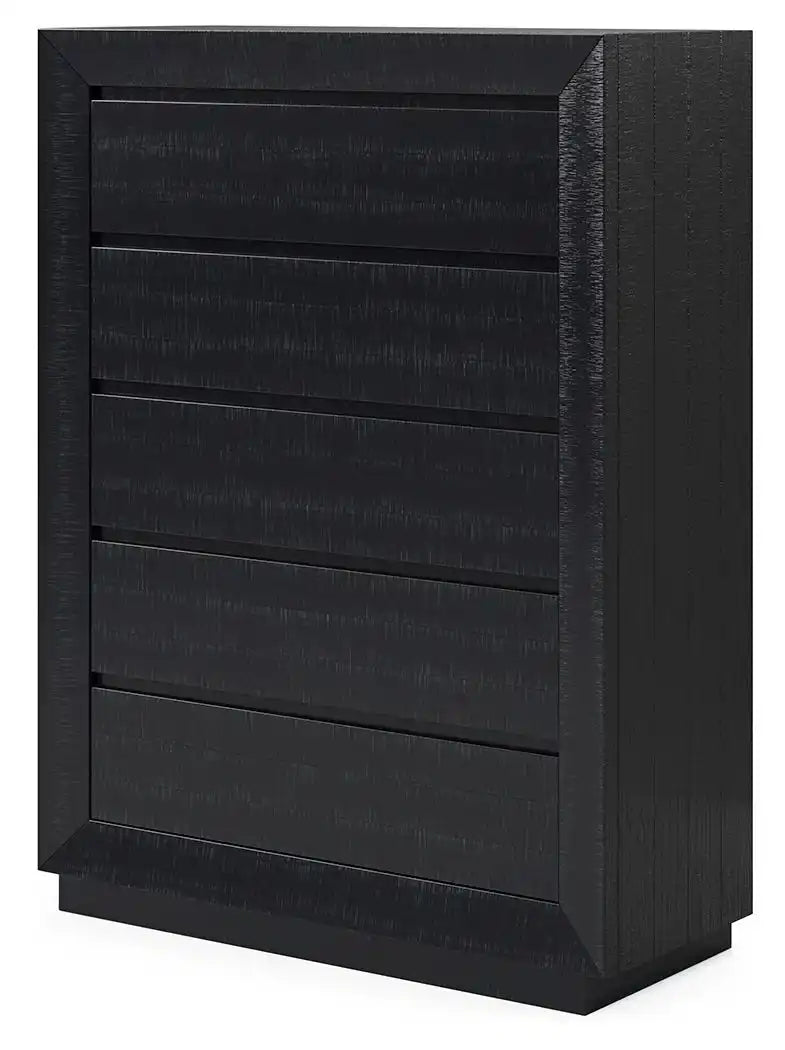 Londer - Five Drawer Chest - Black - Best Buy Furniture