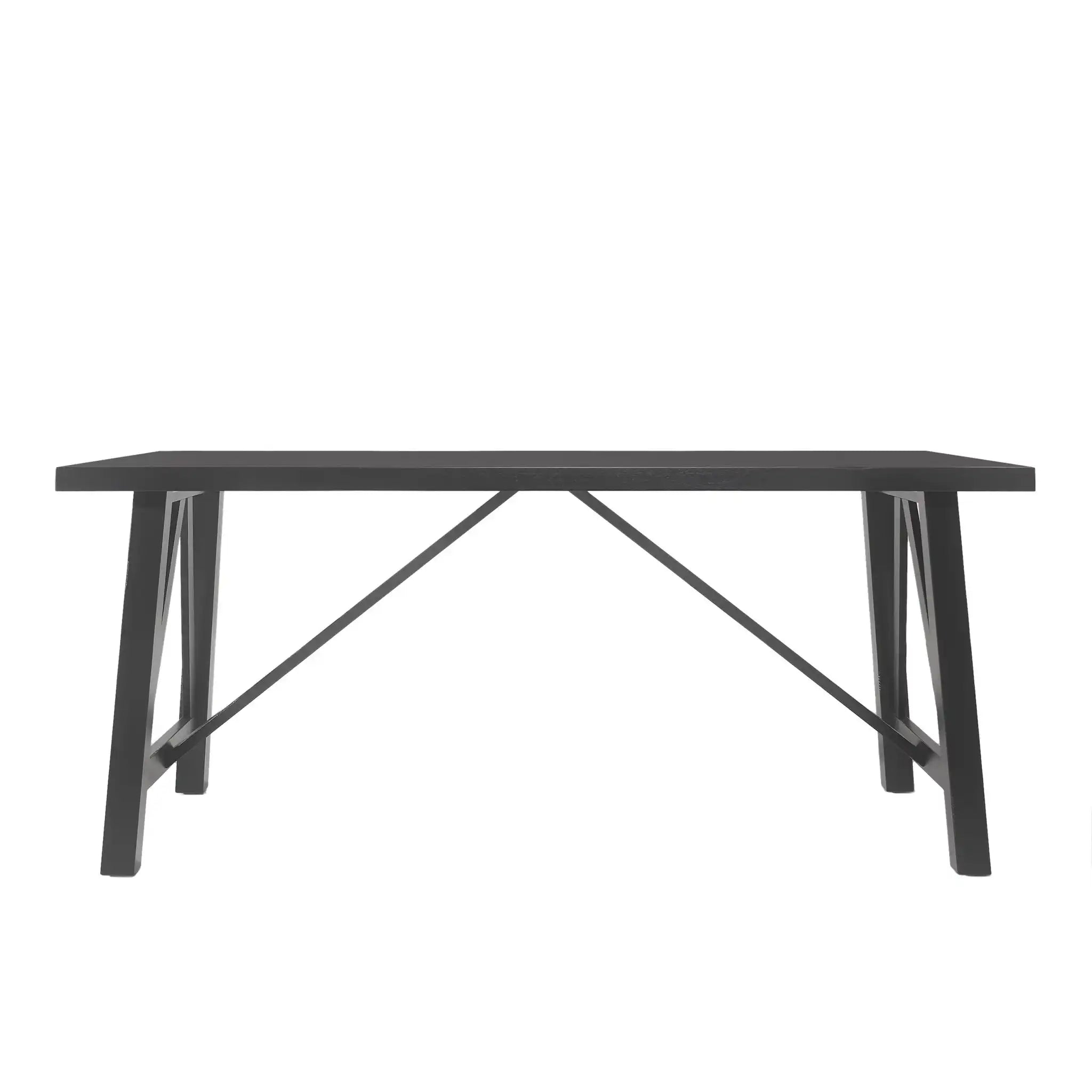 Farmhouse Style Dining Table With Wood Like Top