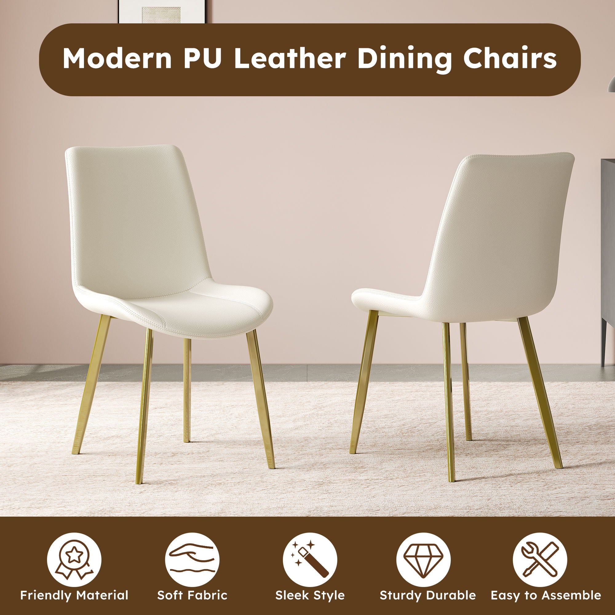 Modern Dining Chairs Ergonomic Design For Kitchen (Set of 4)