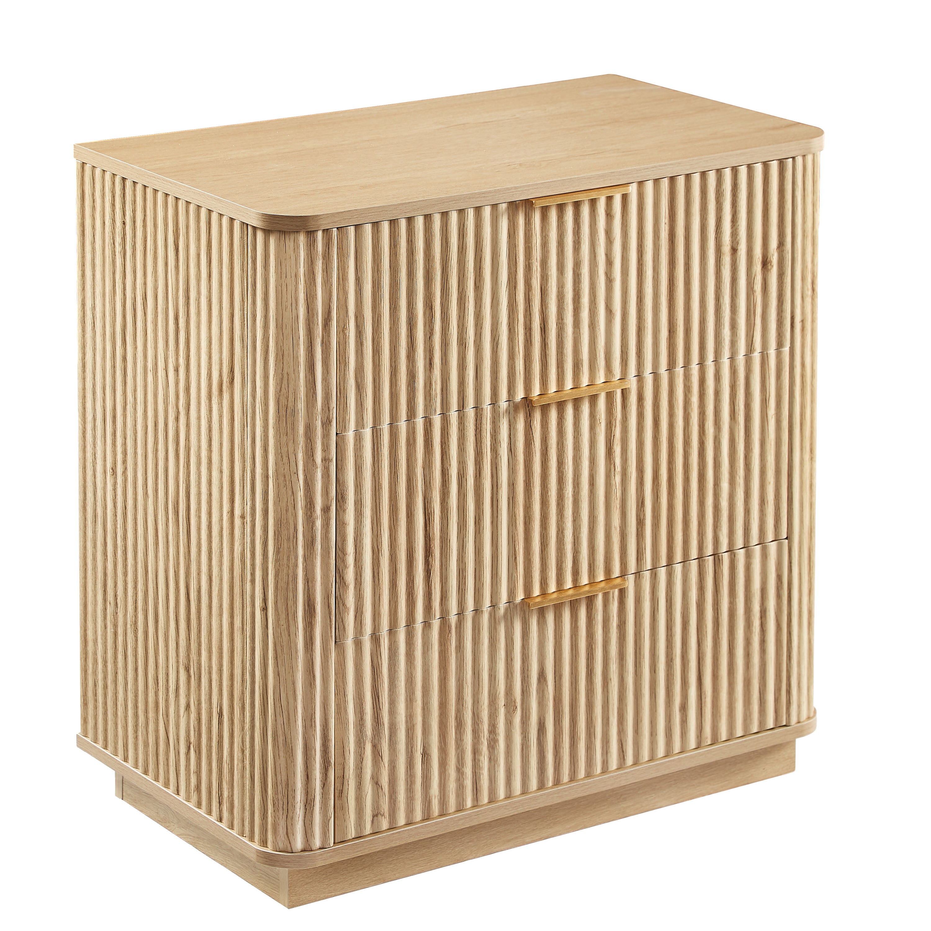 Willow Modern Light Oak Wood Fluted Nightstand - Best Buy Furniture