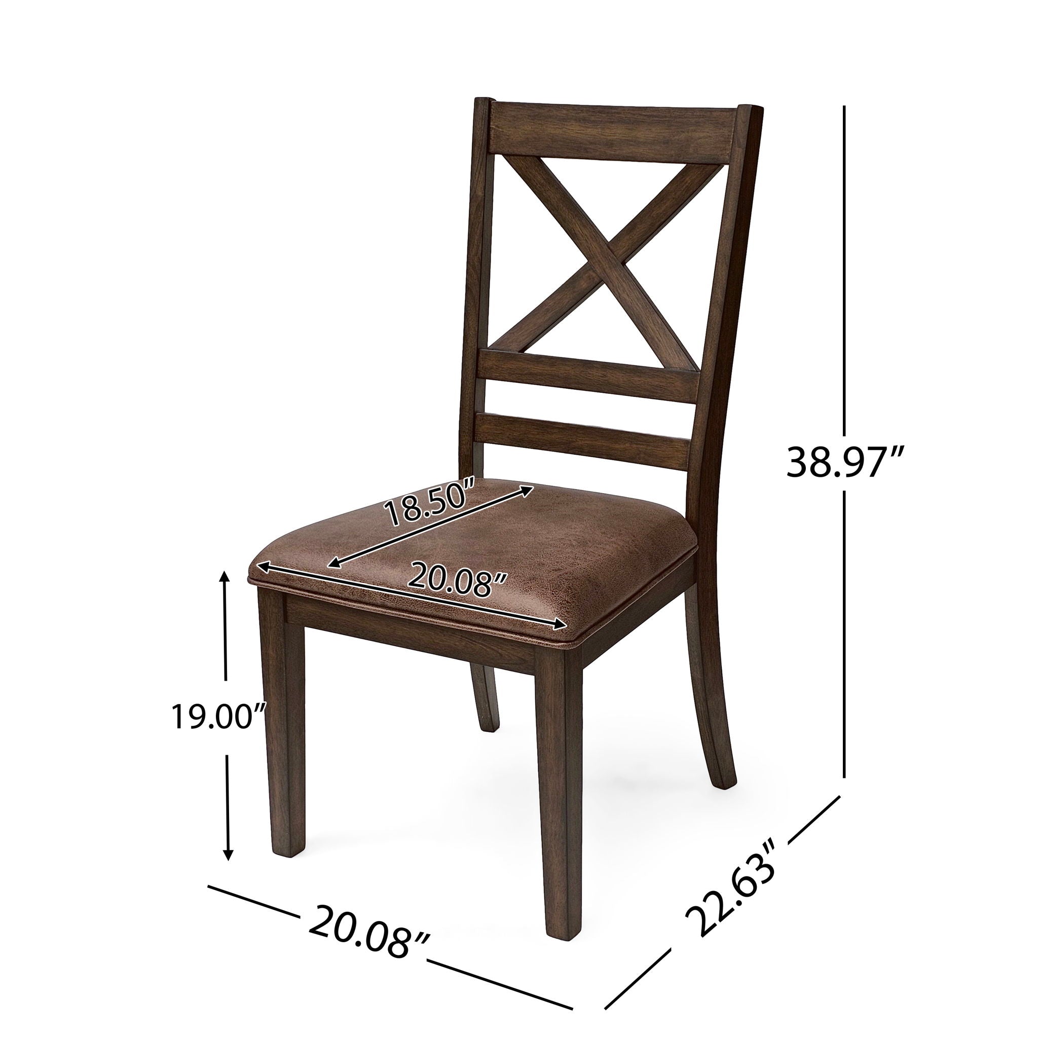 Farmhouse Style Indoor Wood Dining Set With 6 Chairs And Dining Table - Brown