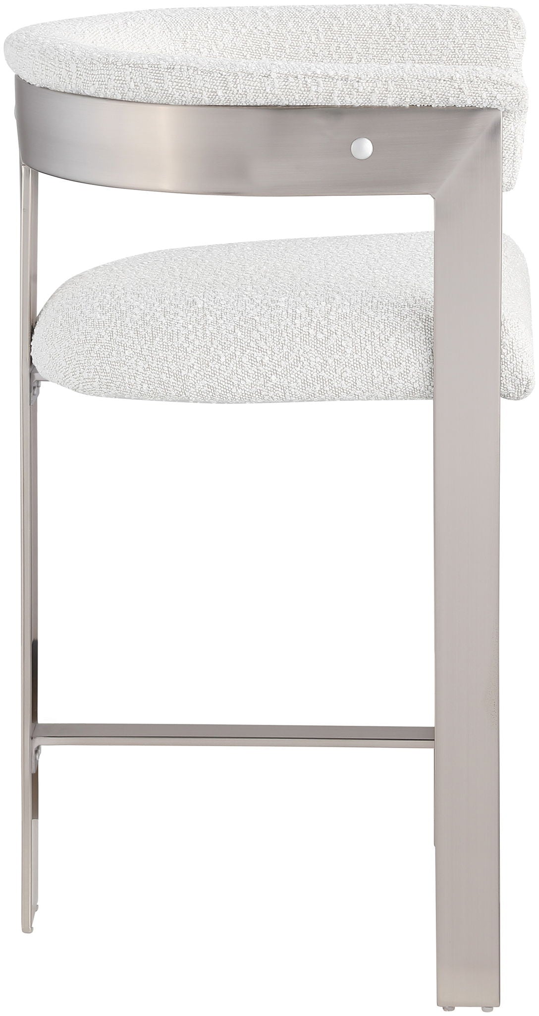 Romeo - Boucle Counter Stool With Silver Base (Set of 2)