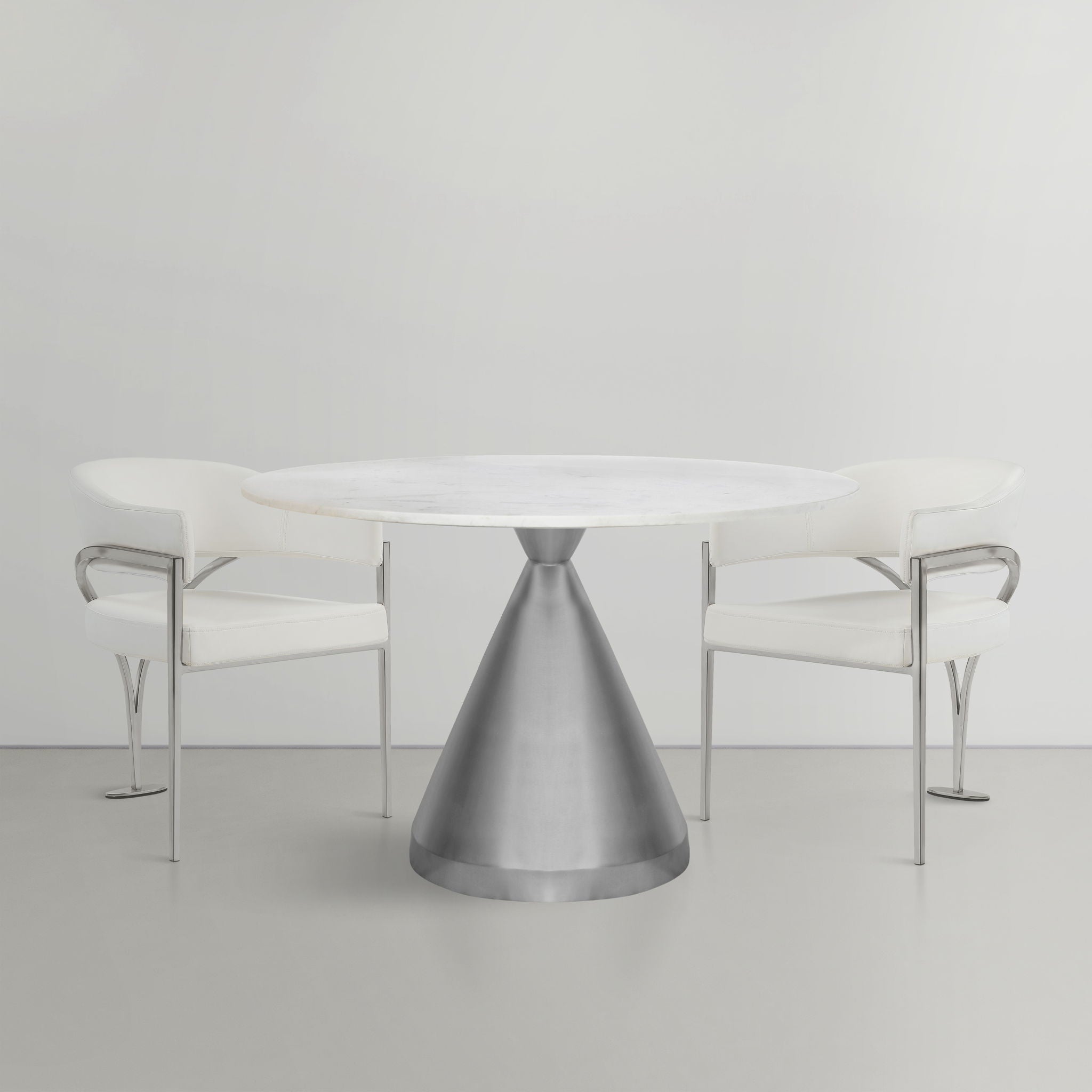 Emery - Marble/Stone Dining Table - White