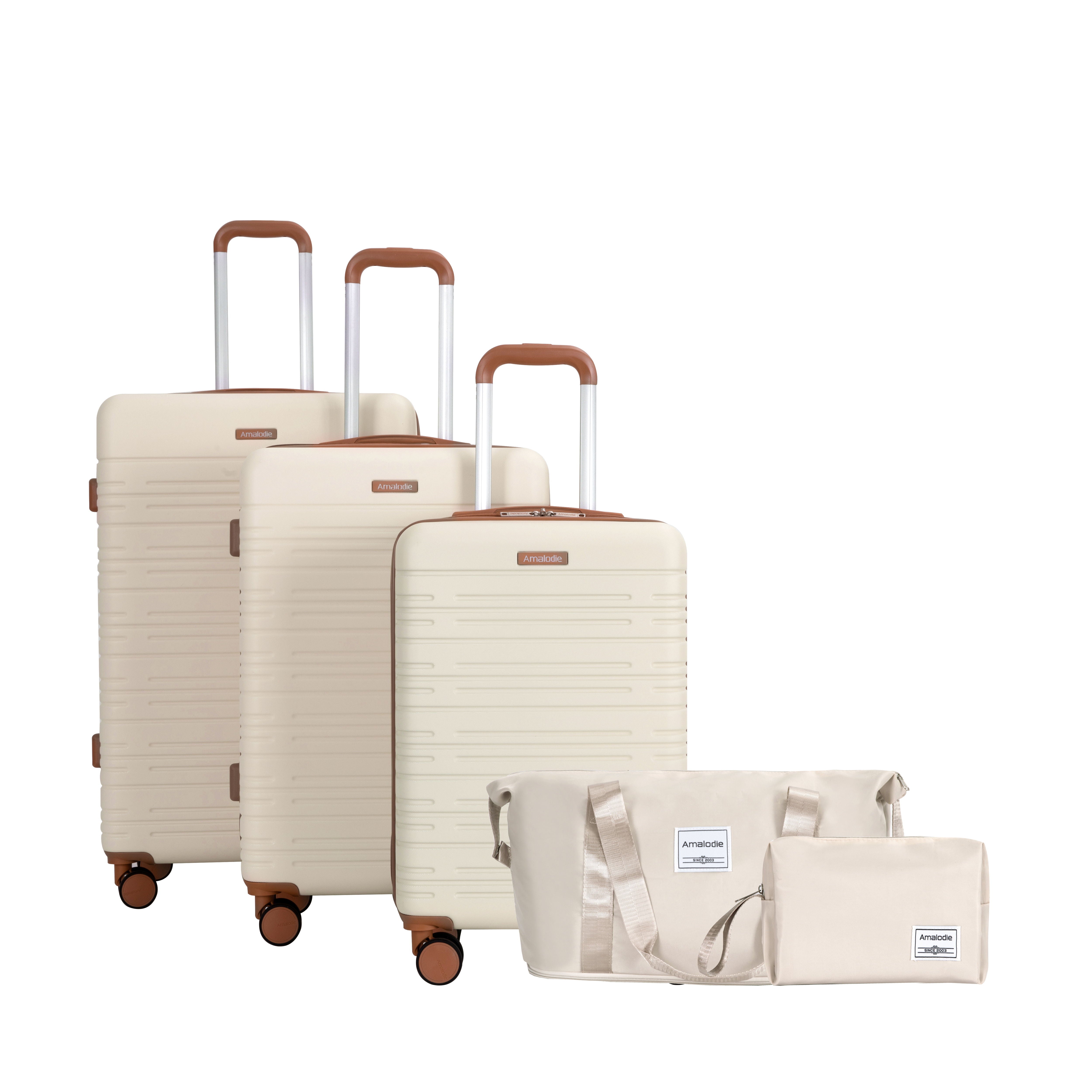 5 Piece Set Hard Case Spinner Wheels Luggage Sets With Tsa Lock