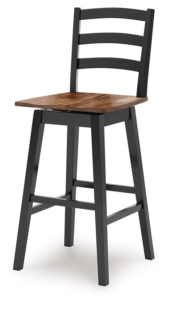Wildenauer - Tall Swivel Barstool (Set of 2) - Brown / Black - Best Buy Furniture