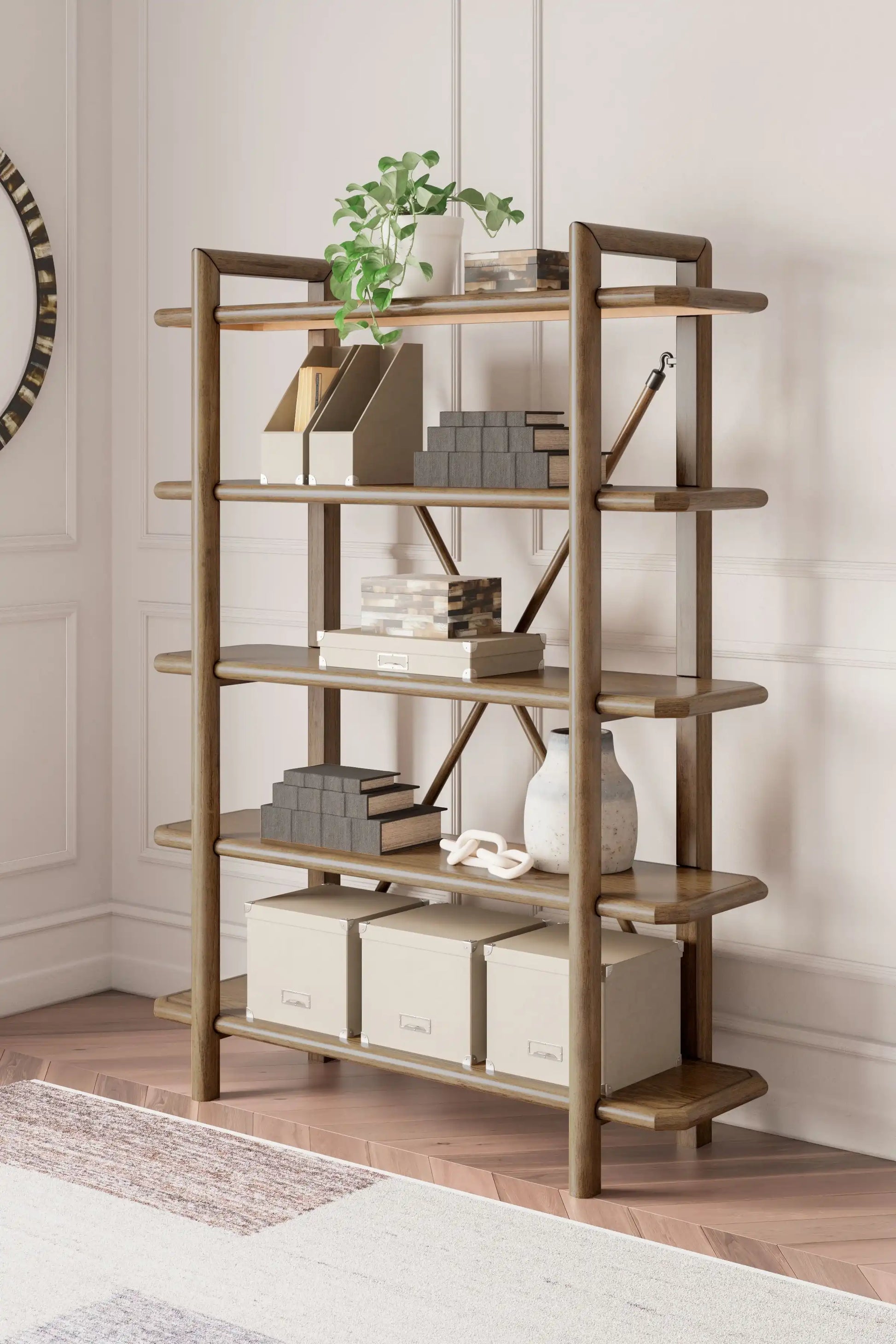 Roanhowe - Bookcase - Brown - Best Buy Furniture