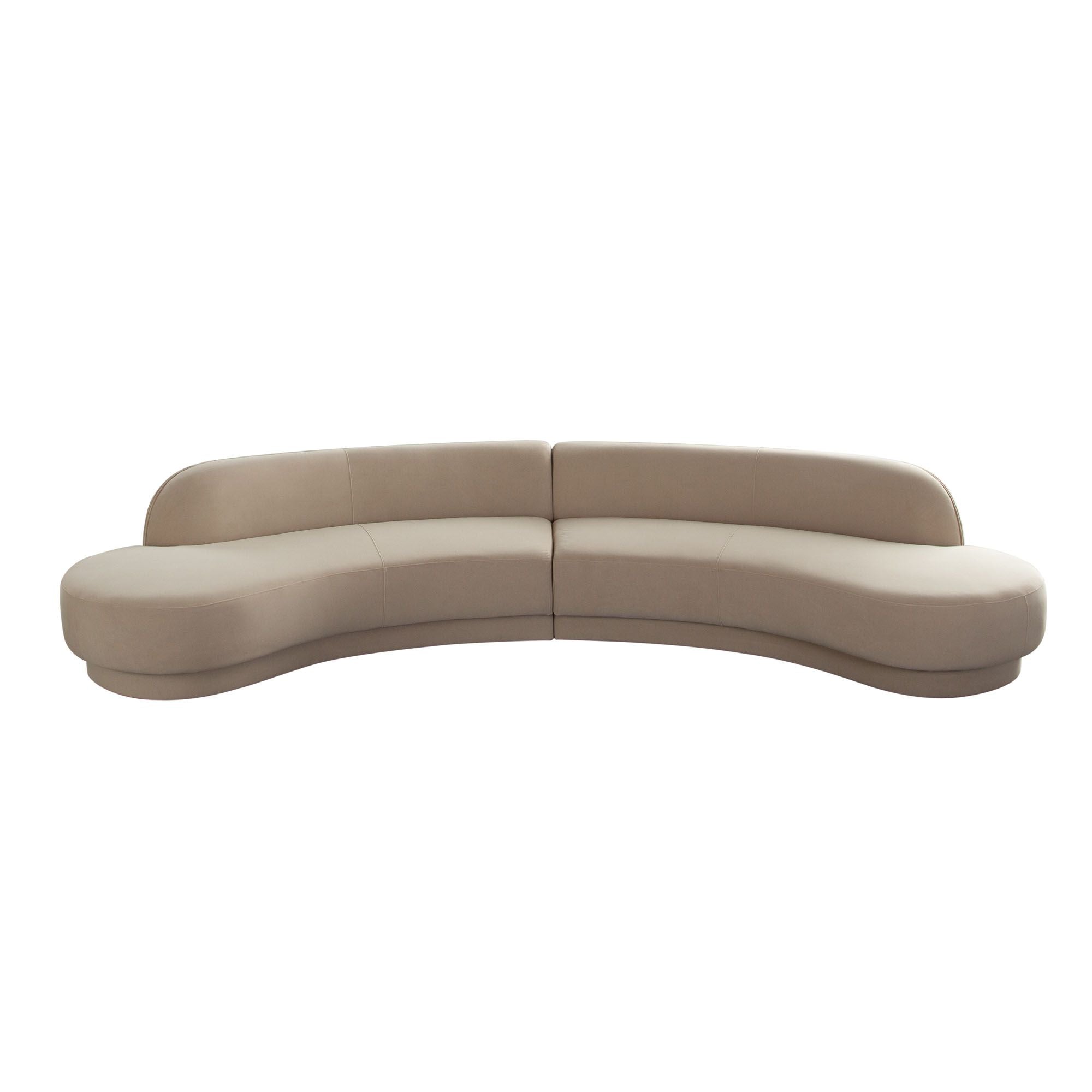 Zelda Light Camel Performance Velvet 2 Piece Sectional Sofa