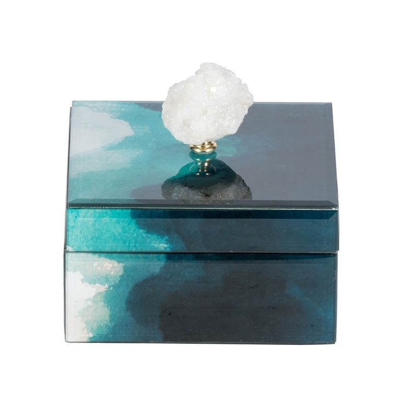 6 x 6 x 5 Bethany Aqua Jewelry Box, Stackable Decorative Storage Boxes With Lids - Tuesday Morning - Jewelry Boxes & Organizers