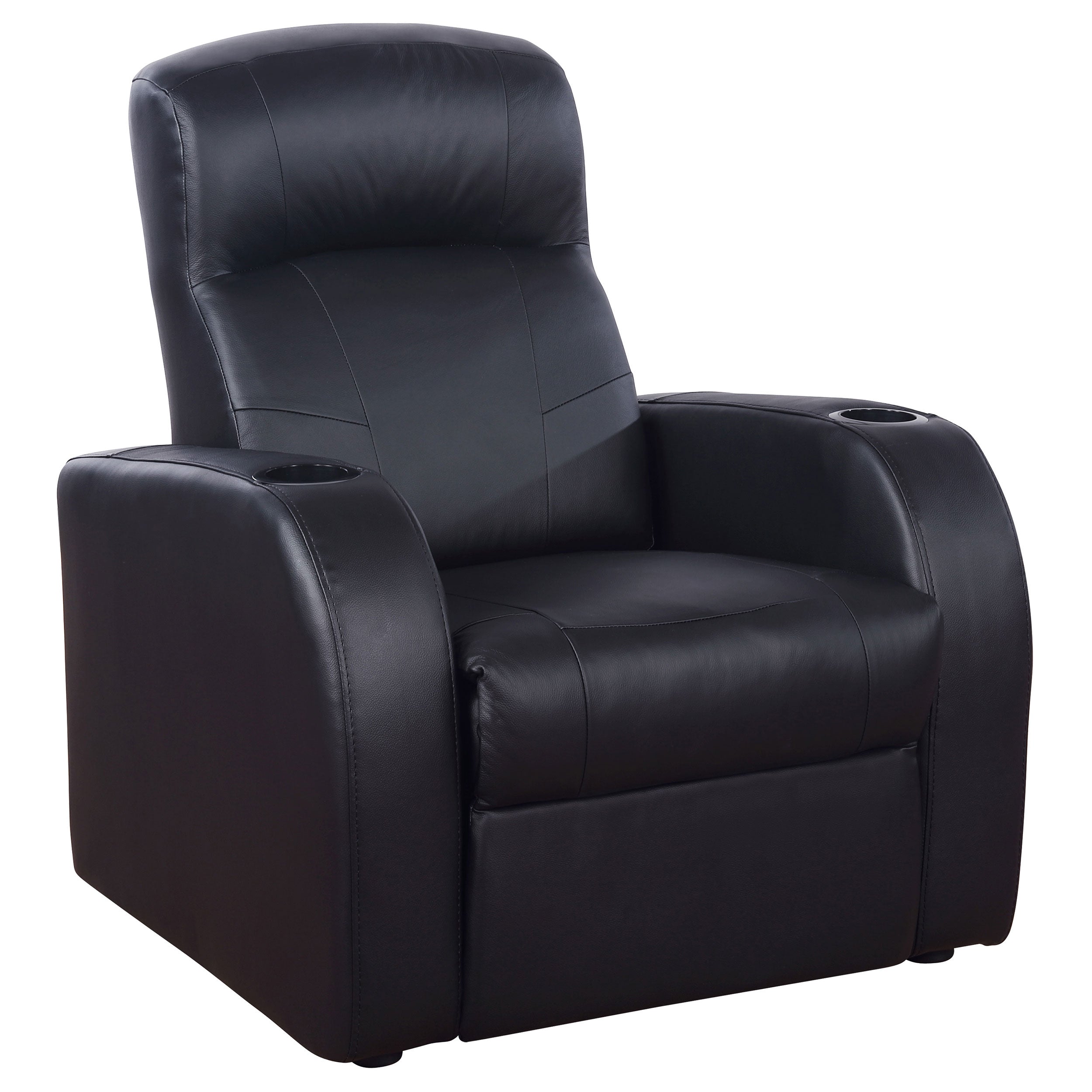 Cyrus Upholstered Track Arm Recliner Black-CoasterEssence