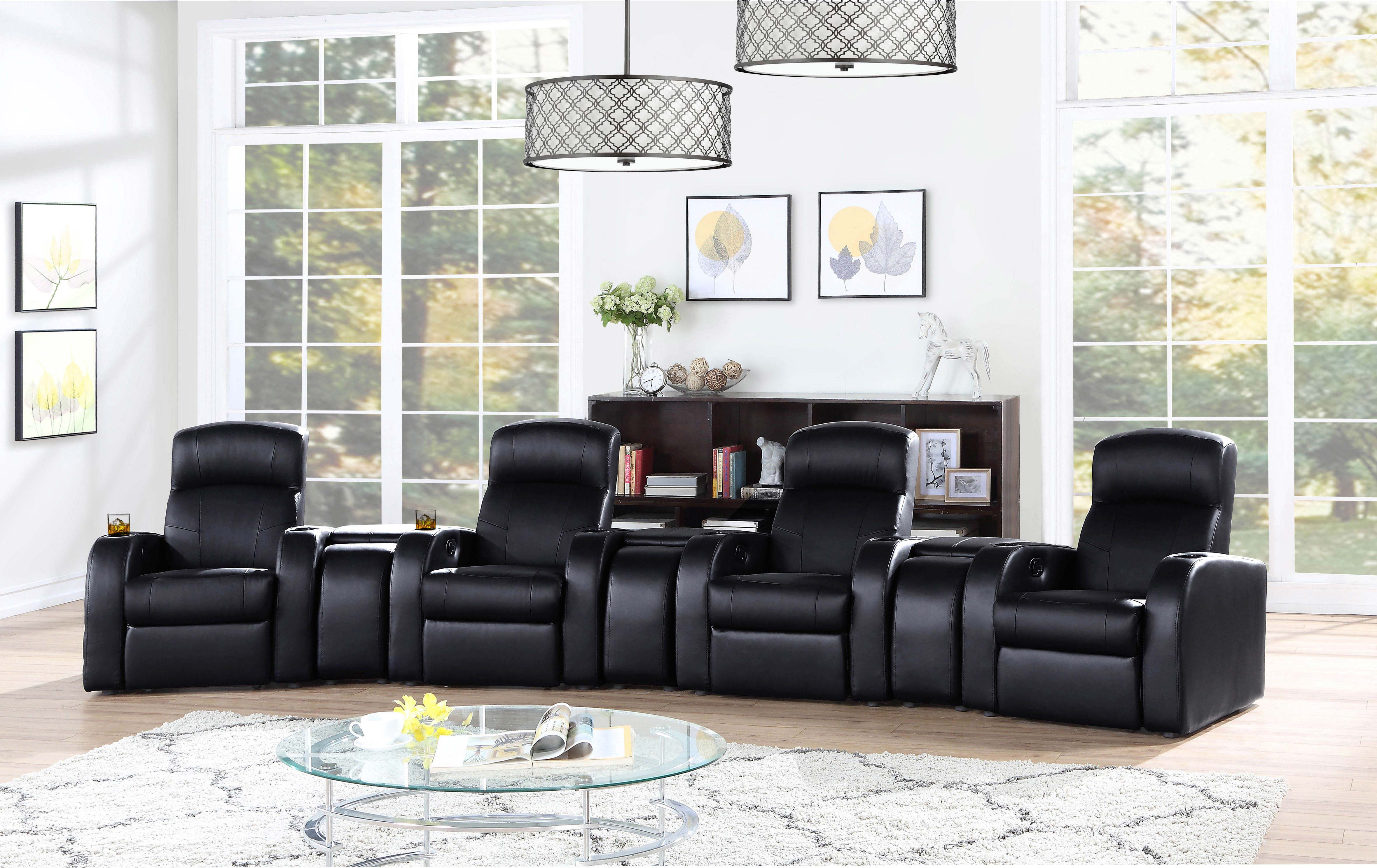 Cyrus Upholstered Home Theater Storage Wedge Console Black-CoasterEssence