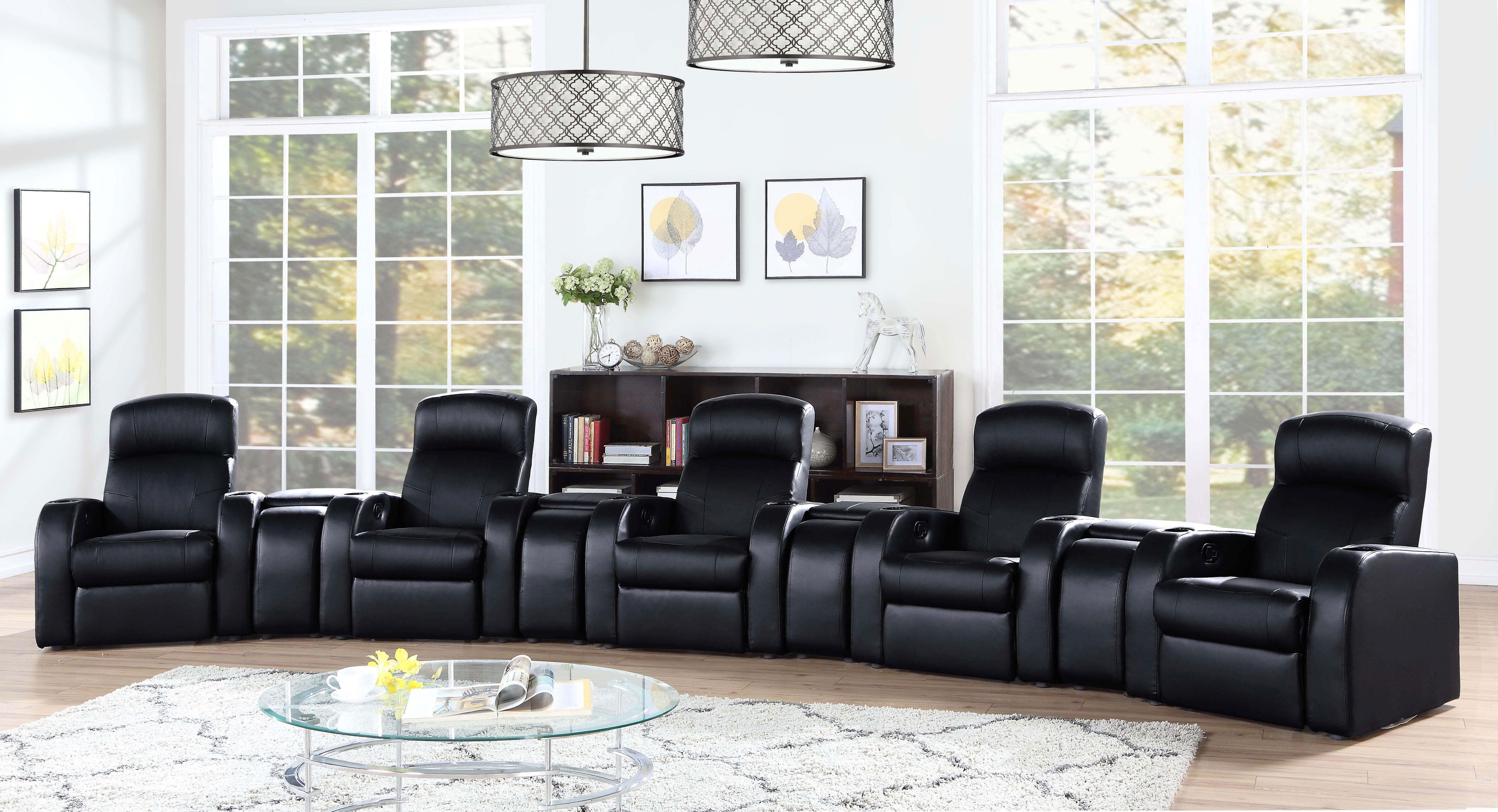 Cyrus Upholstered Home Theater Storage Wedge Console Black-CoasterEssence
