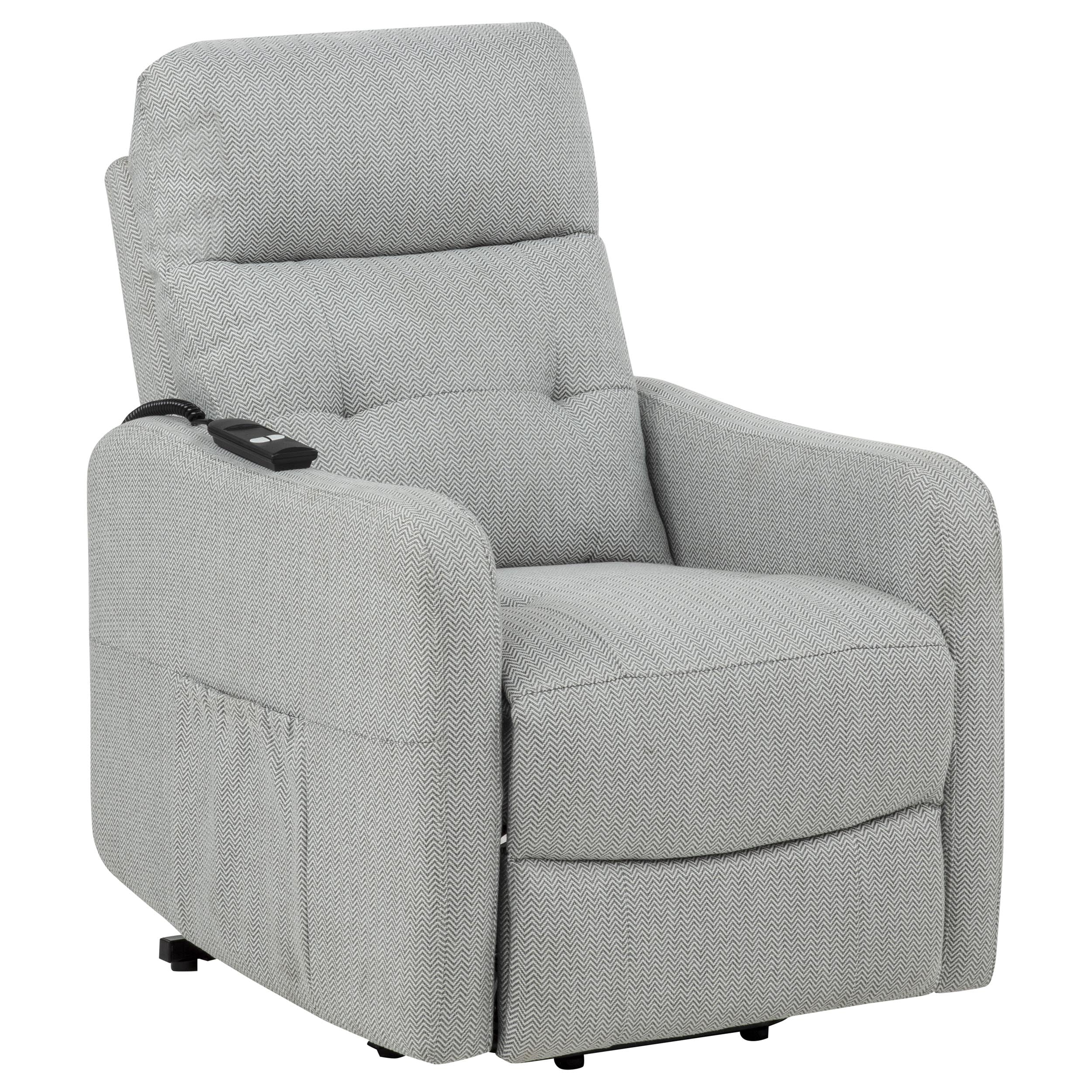 Dayes Upholstered Power Lift Recliner Chair Light Grey-