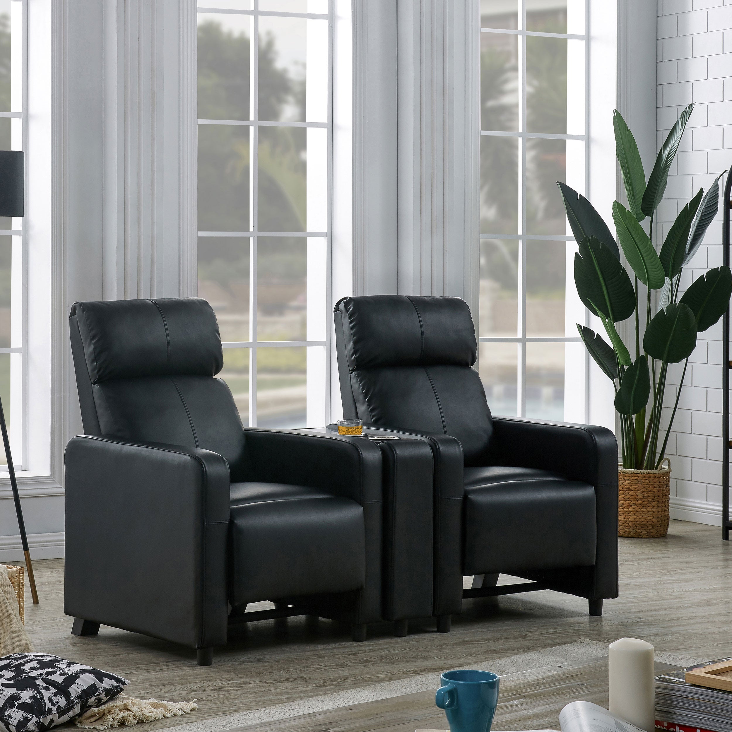 Toohey Upholstered Home Theater Storage Wedge Console Black-CoasterEveryday