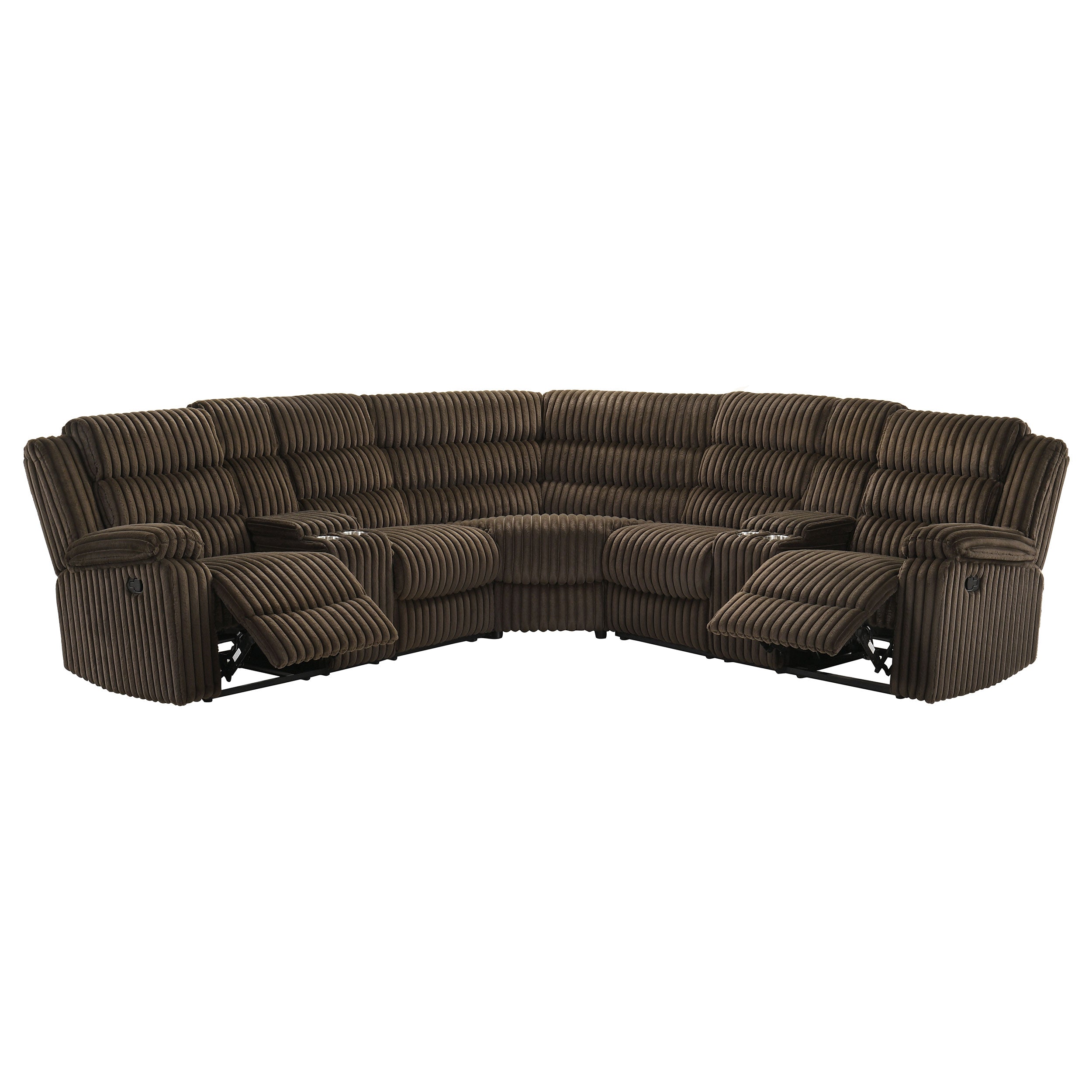 Atkinson Upholstered Reclining Sectional Sofa Chocolate-
