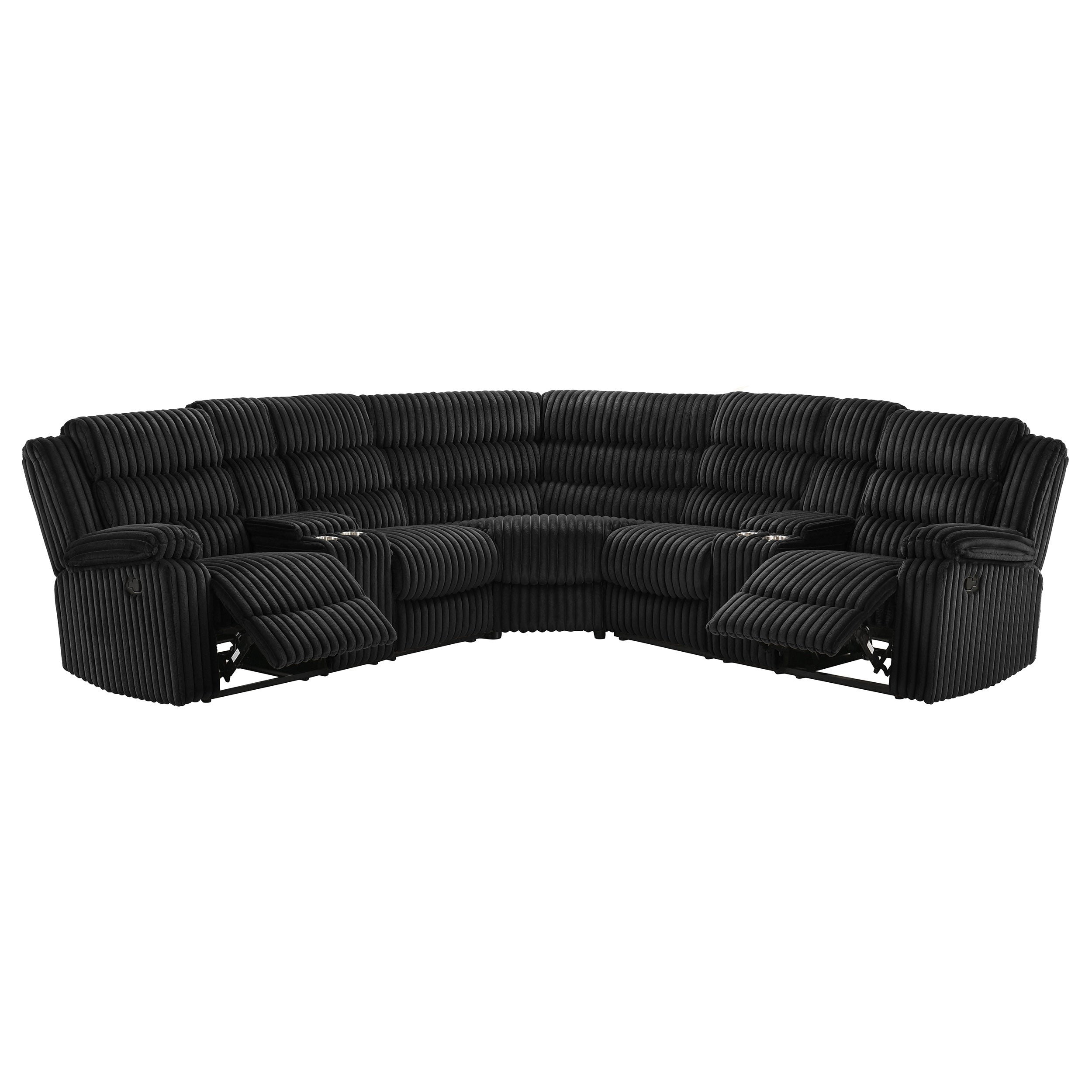 Atkinson Upholstered Reclining Sectional Sofa Black-