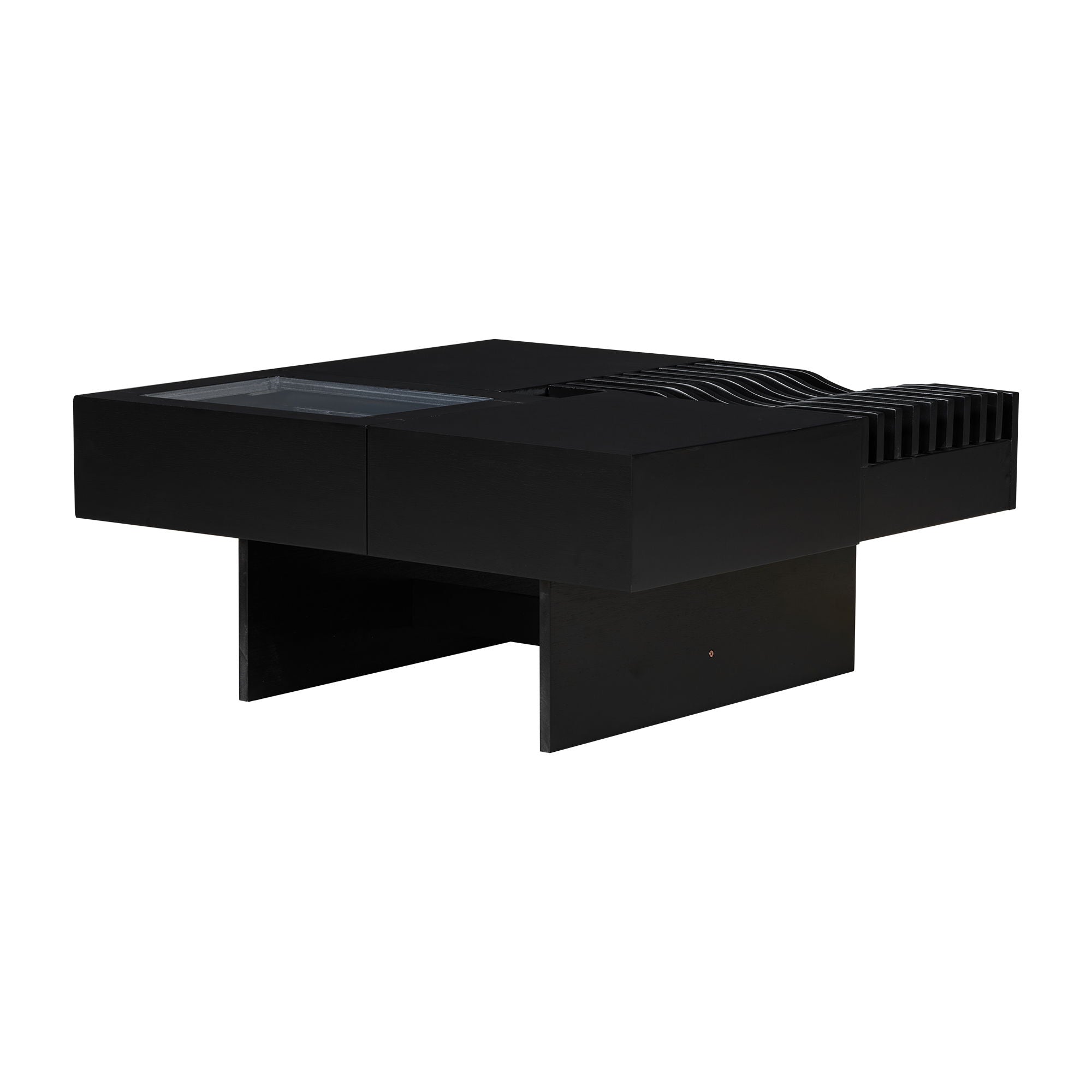 Unique Square Coffee Table With 3 Drawers