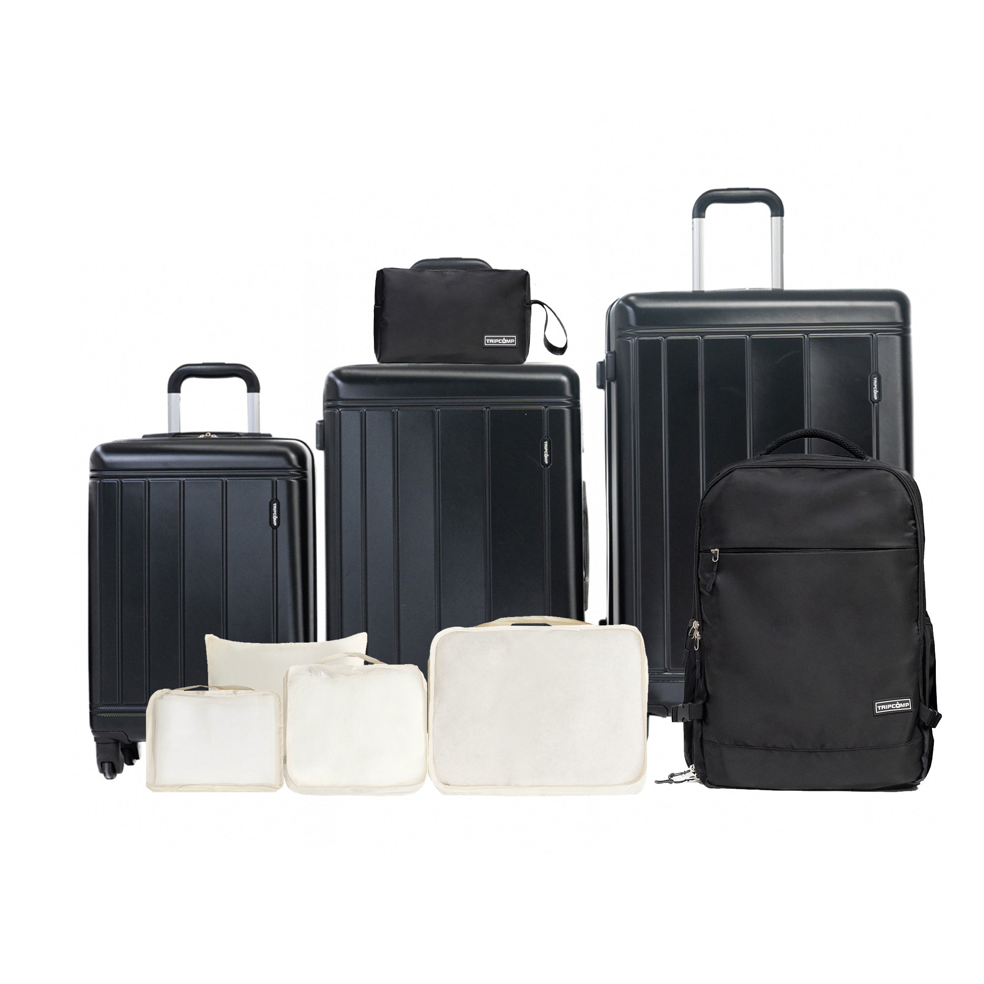 9-Piece Black Luggage Set by GigaTech with TSA Lock