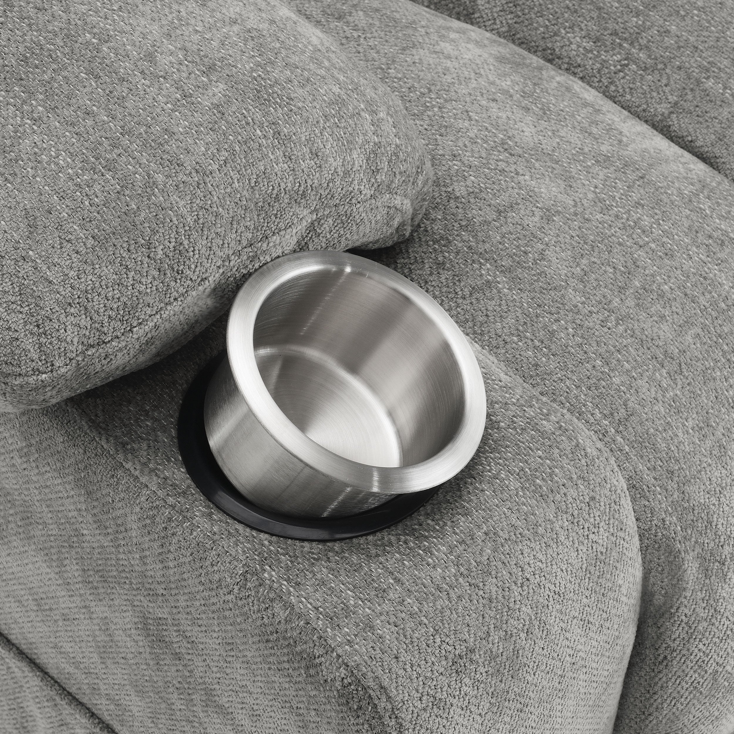 Houston Upholstered Power Lift Recliner Grey-