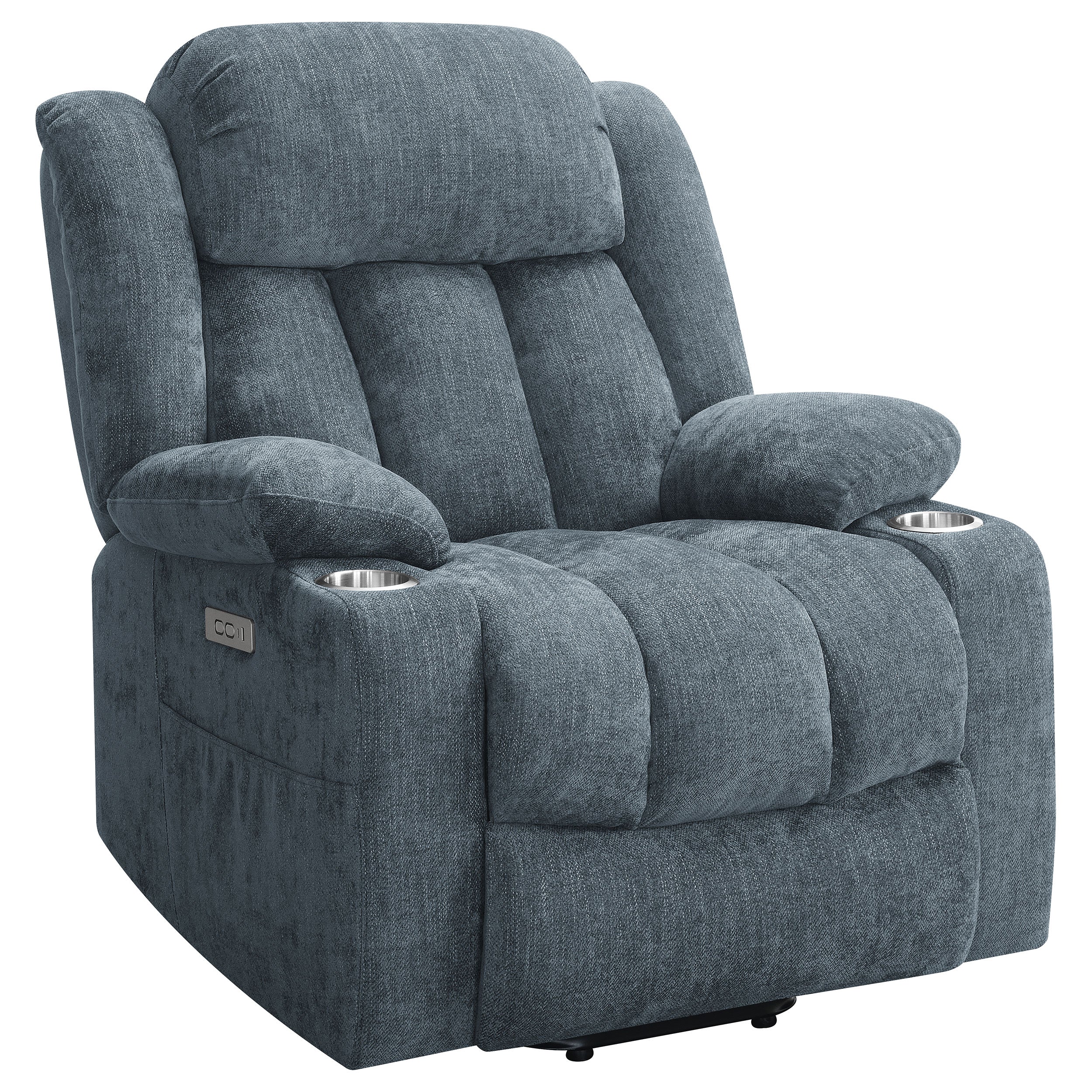 Houston Upholstered Power Lift Recliner Slate Blue-