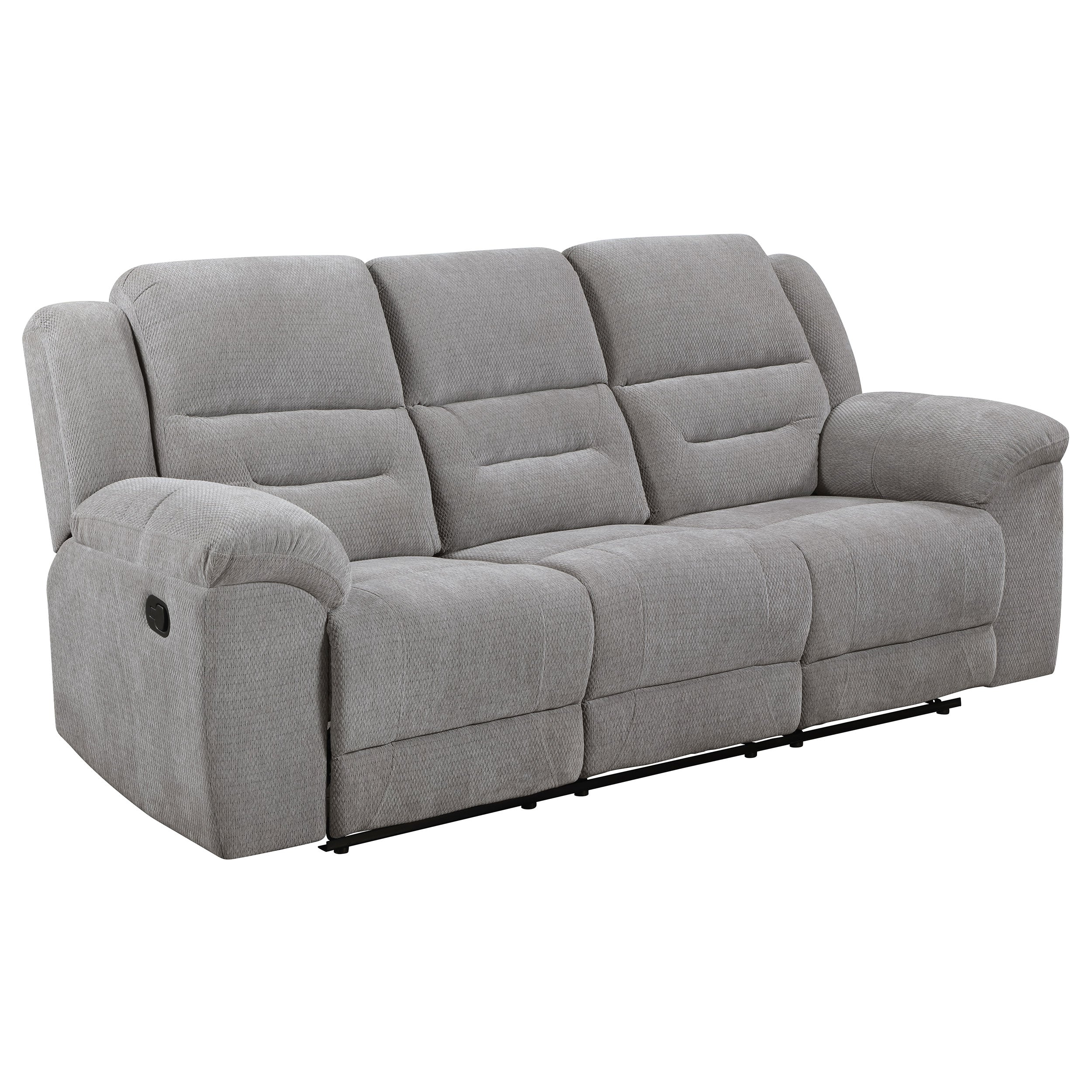 Gilson Chenille Upholstered Reclining Sofa Grey-