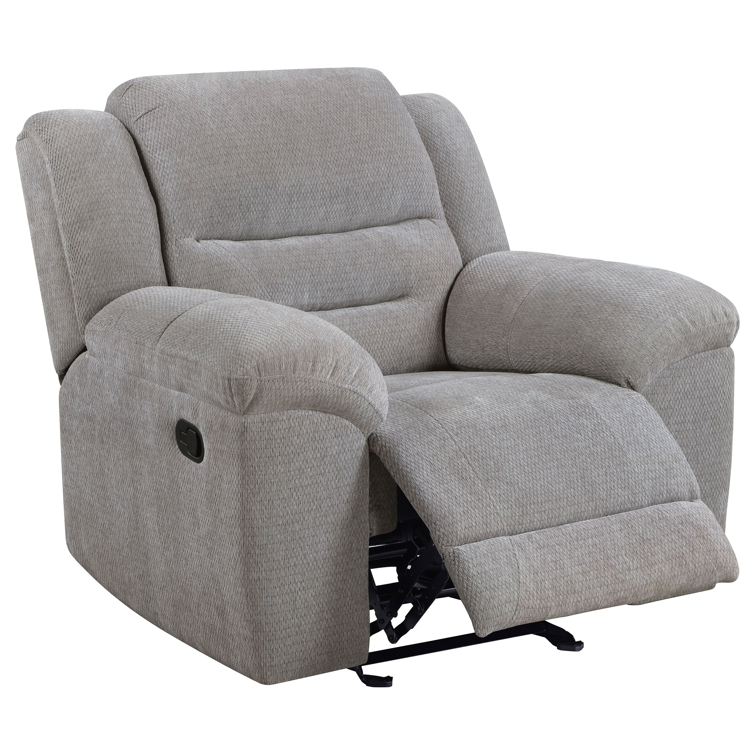 Gilson Chenille Upholstered Glider Recliner Chair Grey-
