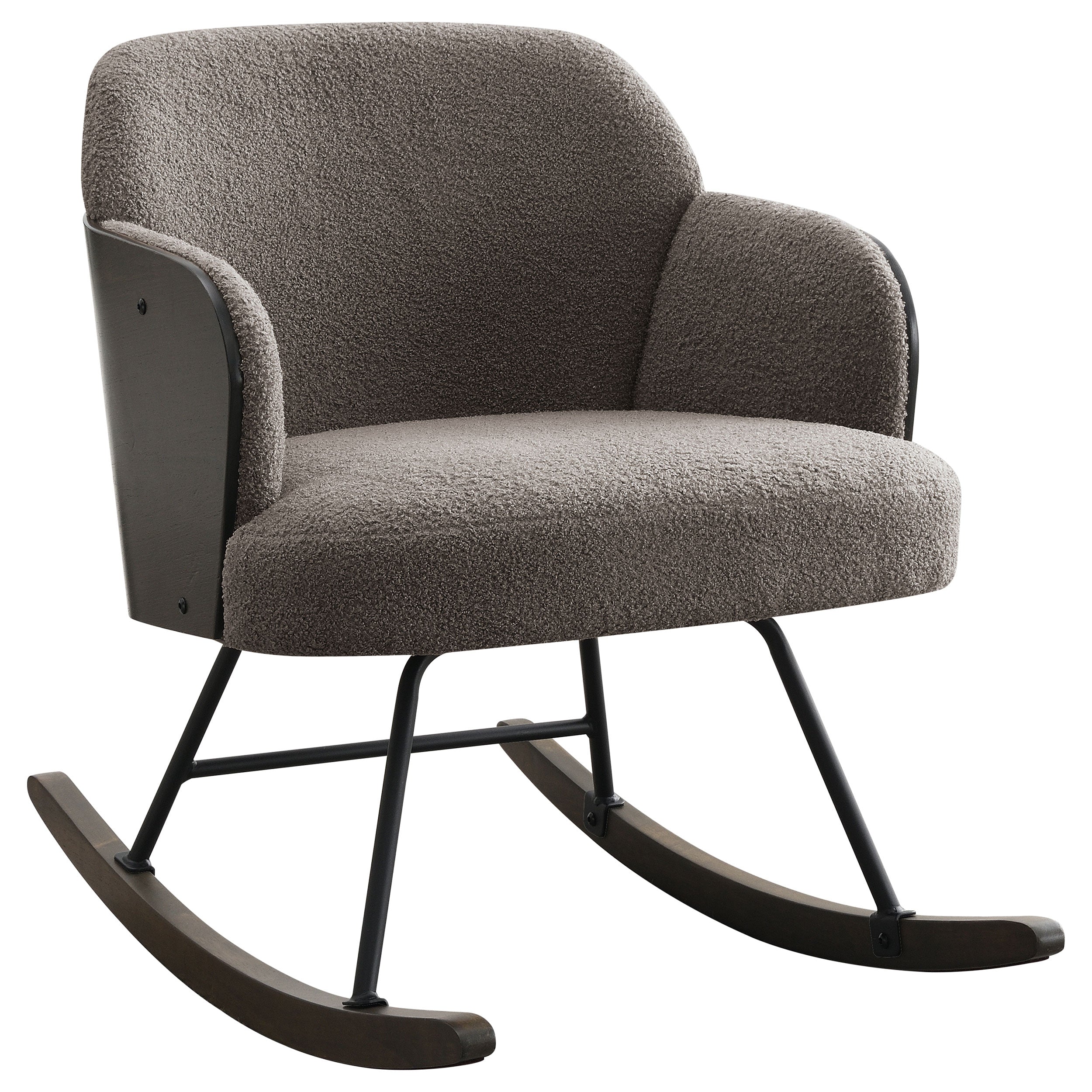 Paige Boucle Upholstered Mid Back Rocking Chair Taupe-